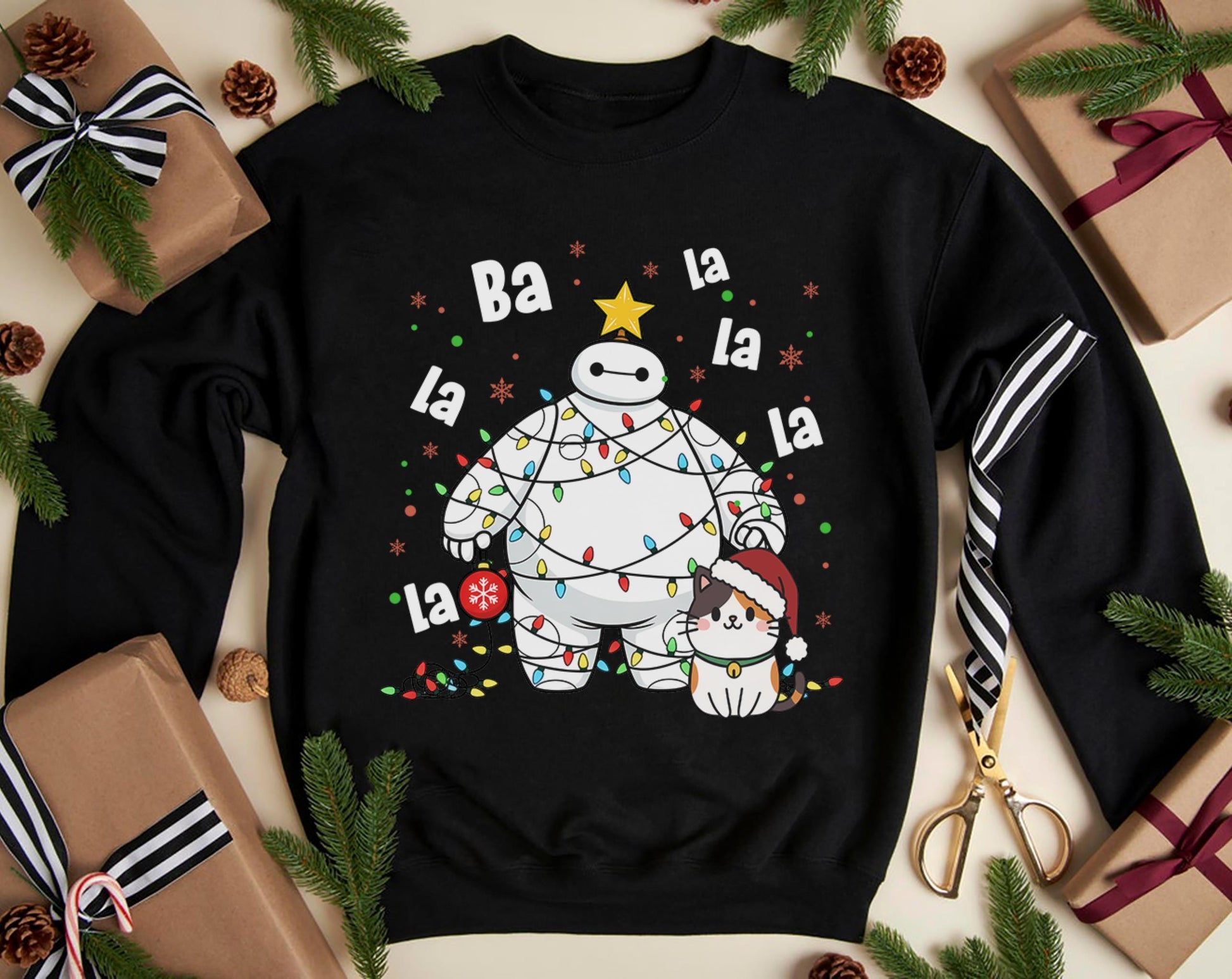 Baymax Big Hero Christmas Shirt – Ba La La La La Holiday Tee – Funny Cat Xmas Gift