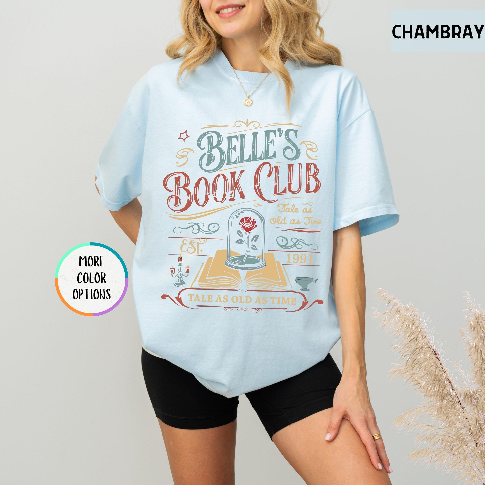 Belle Book Club Tee – Vintage Reading Shirt – Tale as Old as Time Book Lover Gift