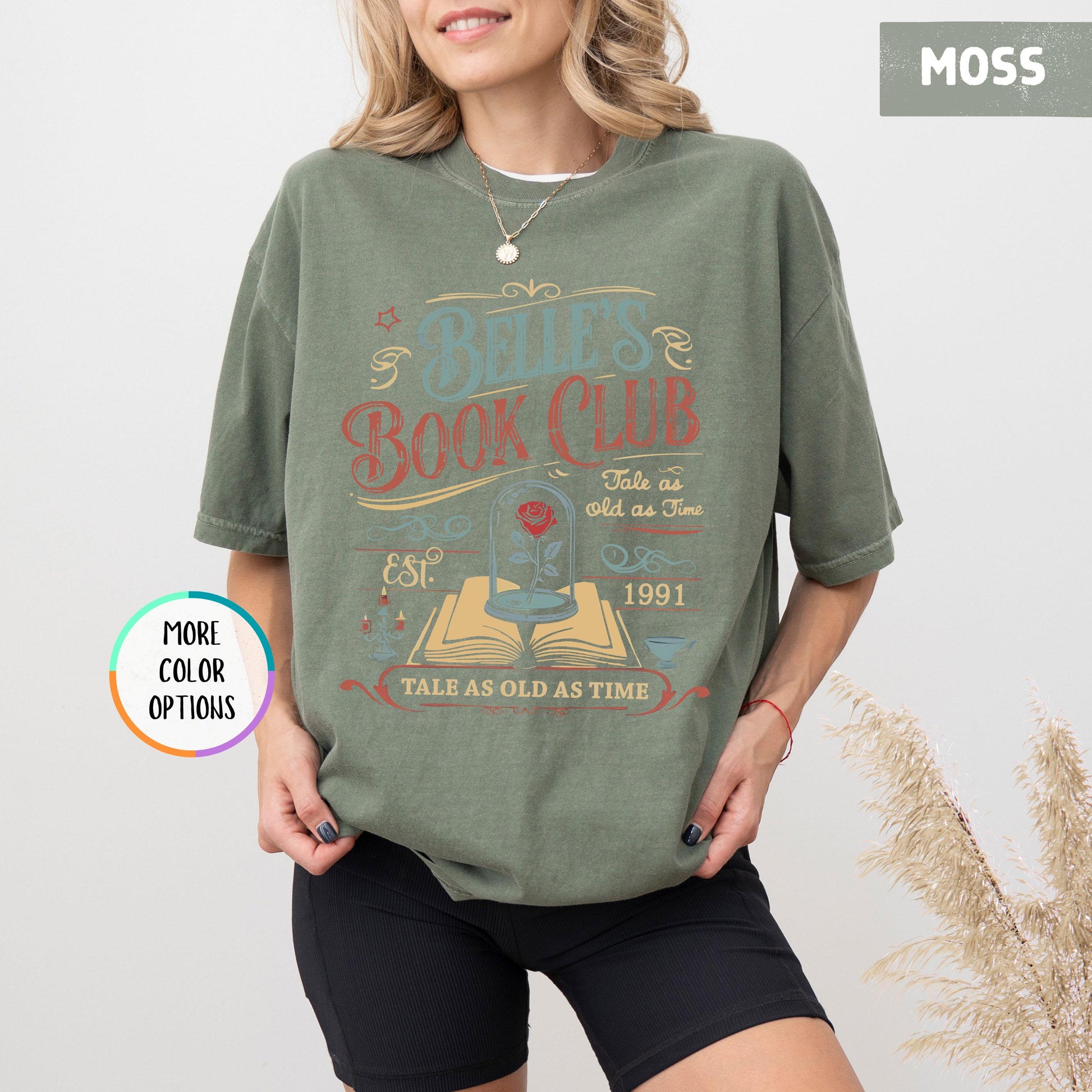 Belle Book Club Tee – Vintage Reading Shirt – Tale as Old as Time Book Lover Gift