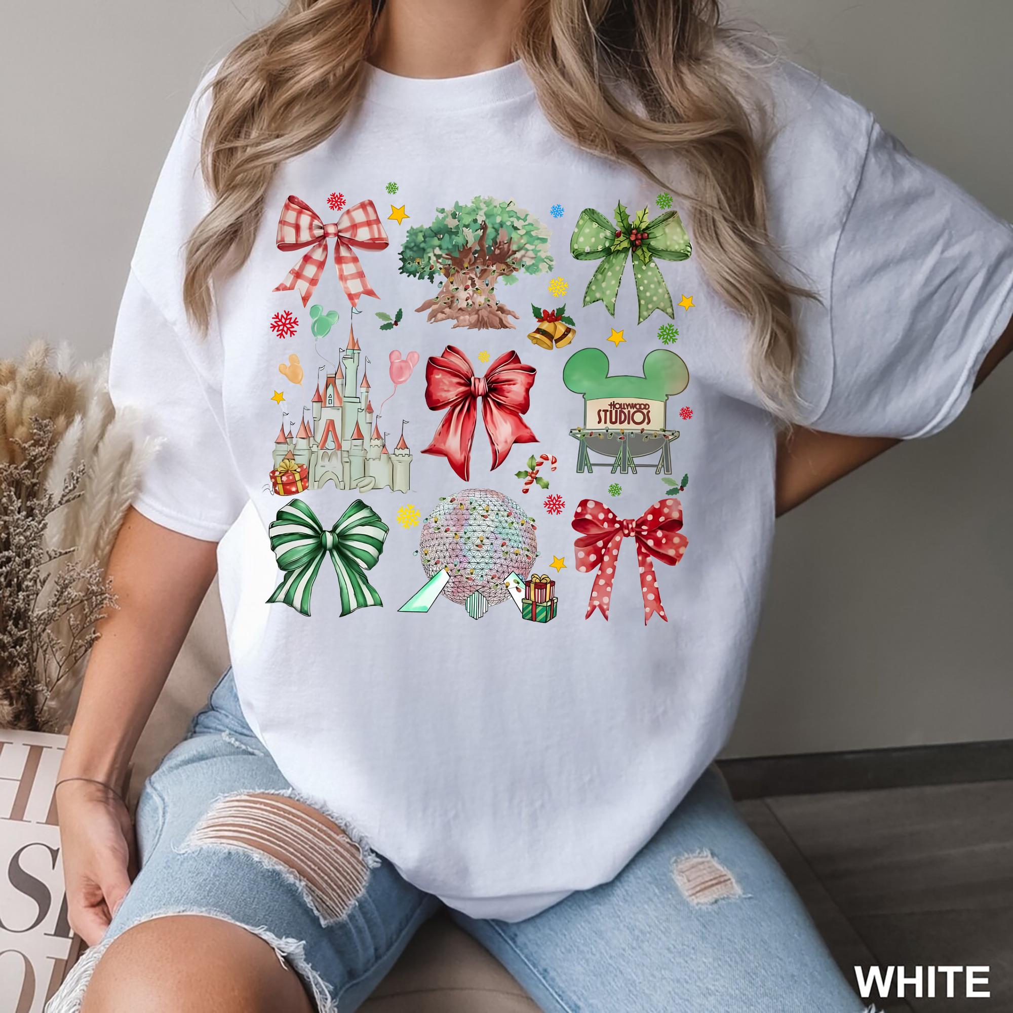 Coquette Christmas Bow Shirt – Cute Holiday Theme Park Inspired Tee or Sweatshirt, Festive Gift for Fans
