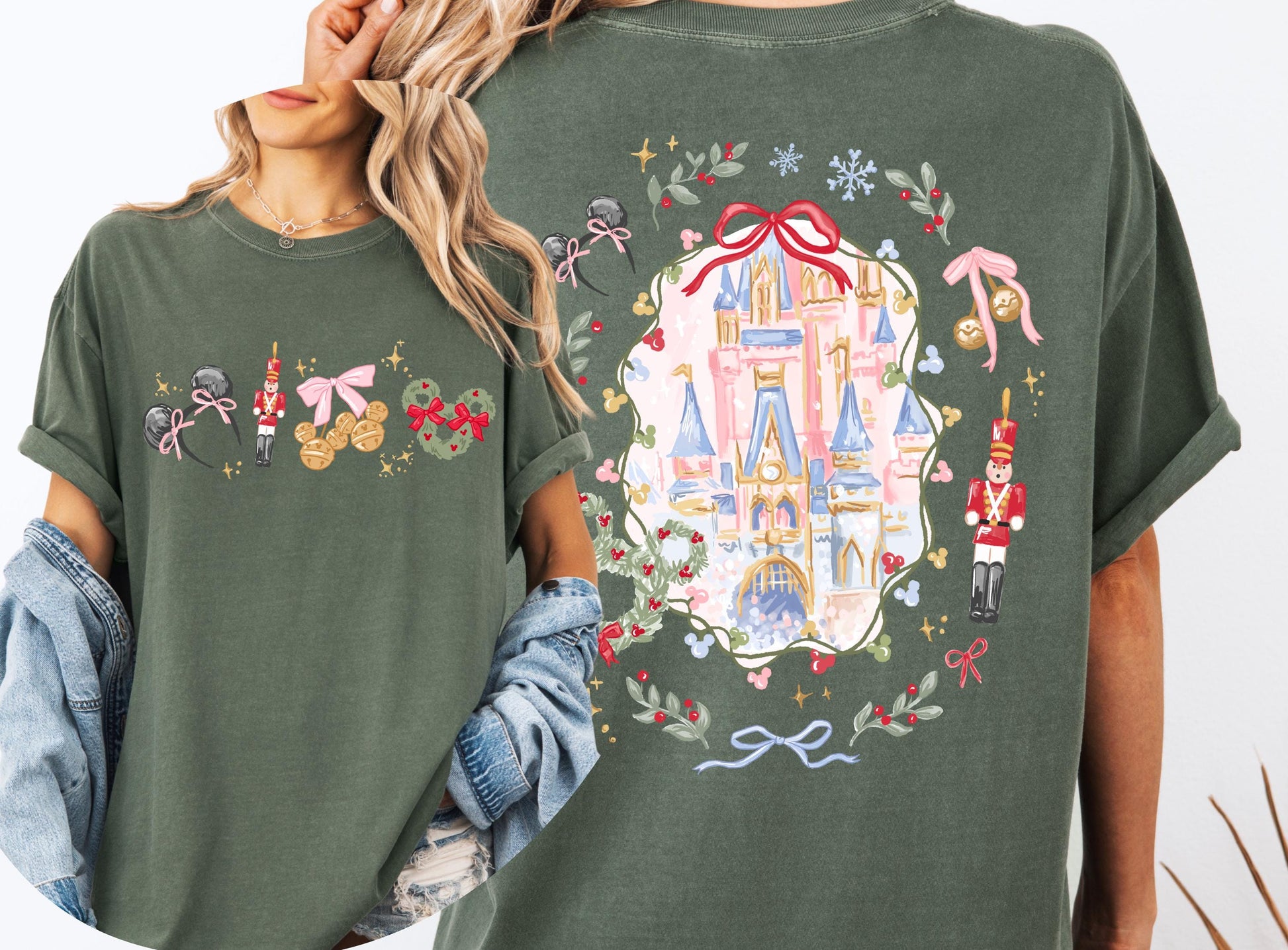 Coquette Bow Christmas Sweatshirt – Magic Castle Xmas Shirt – Cute Holiday Trip Sweater – Nutcracker Christmas Tee