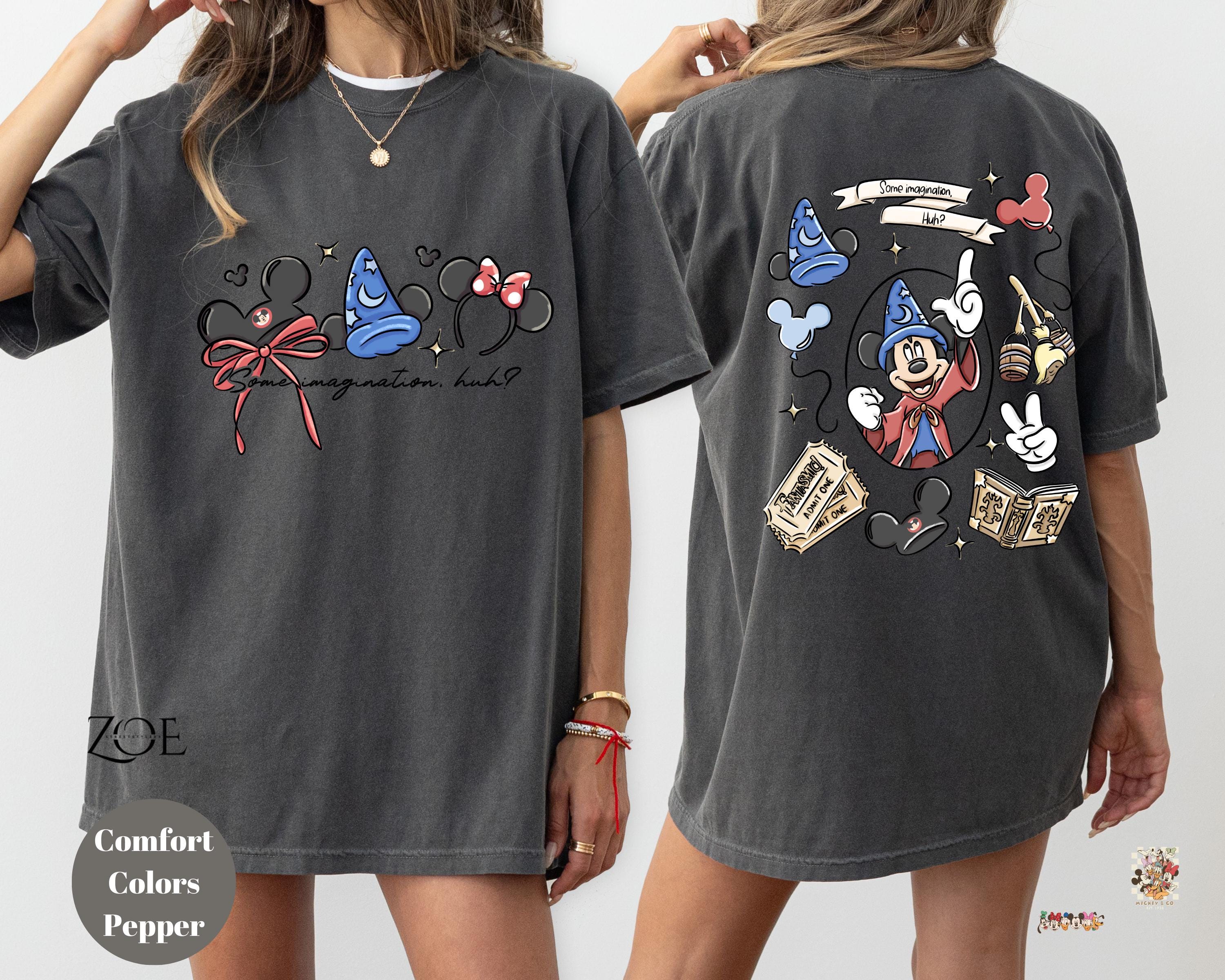 Coquette Bow Sorcerer Shirt – Some Imagination Huh Tee – Fantasia Inspired Mickey Design – Cute Trip Shirt