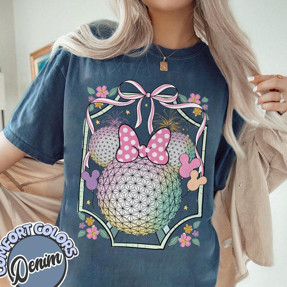 Disney Epcot Shirt – Retro Coquette Bow World Traveler Family Matching Tee