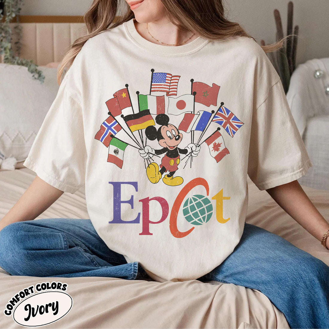 Disney Epcot World Tour T-Shirt – Flags of Nations Vintage Style Tee
