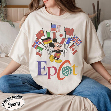 Disney Epcot World Tour T-Shirt – Flags of Nations Vintage Style Tee