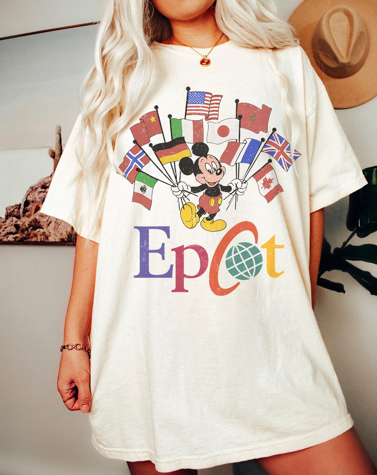 Disney Epcot World Tour T-Shirt – Flags of Nations Vintage Style Tee