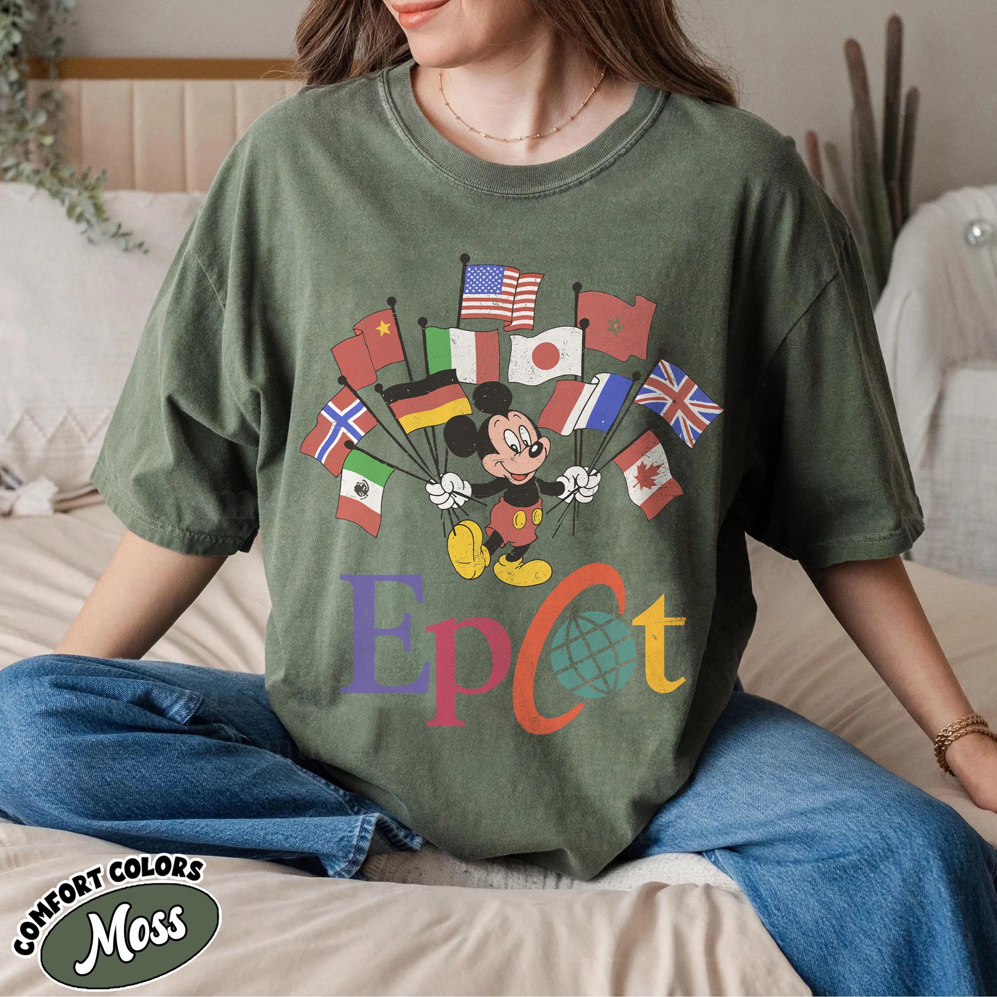 Disney Epcot World Tour T-Shirt – Flags of Nations Vintage Style Tee