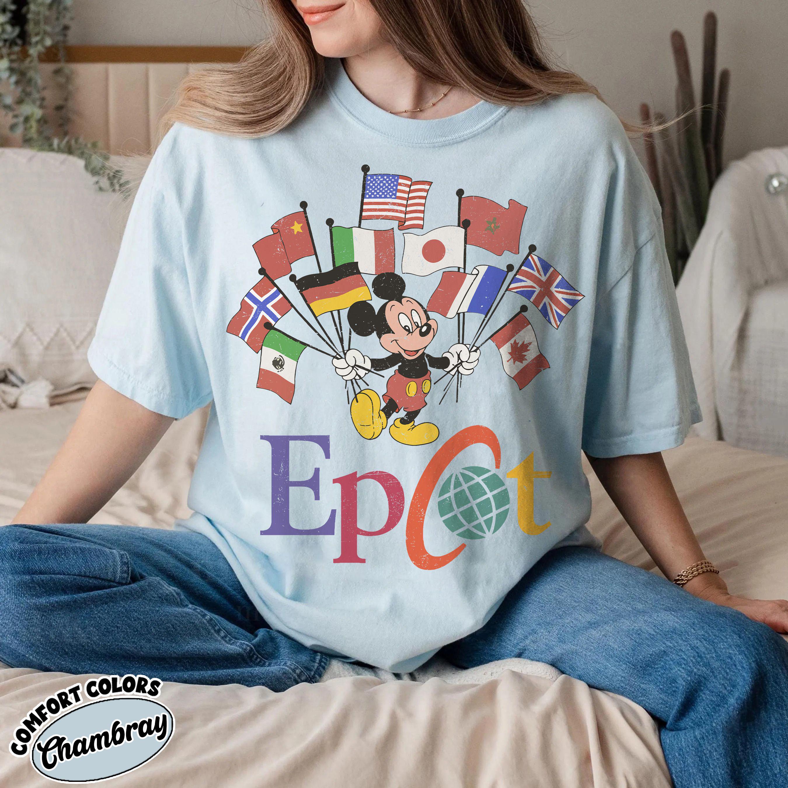 Disney Epcot World Tour T-Shirt – Flags of Nations Vintage Style Tee