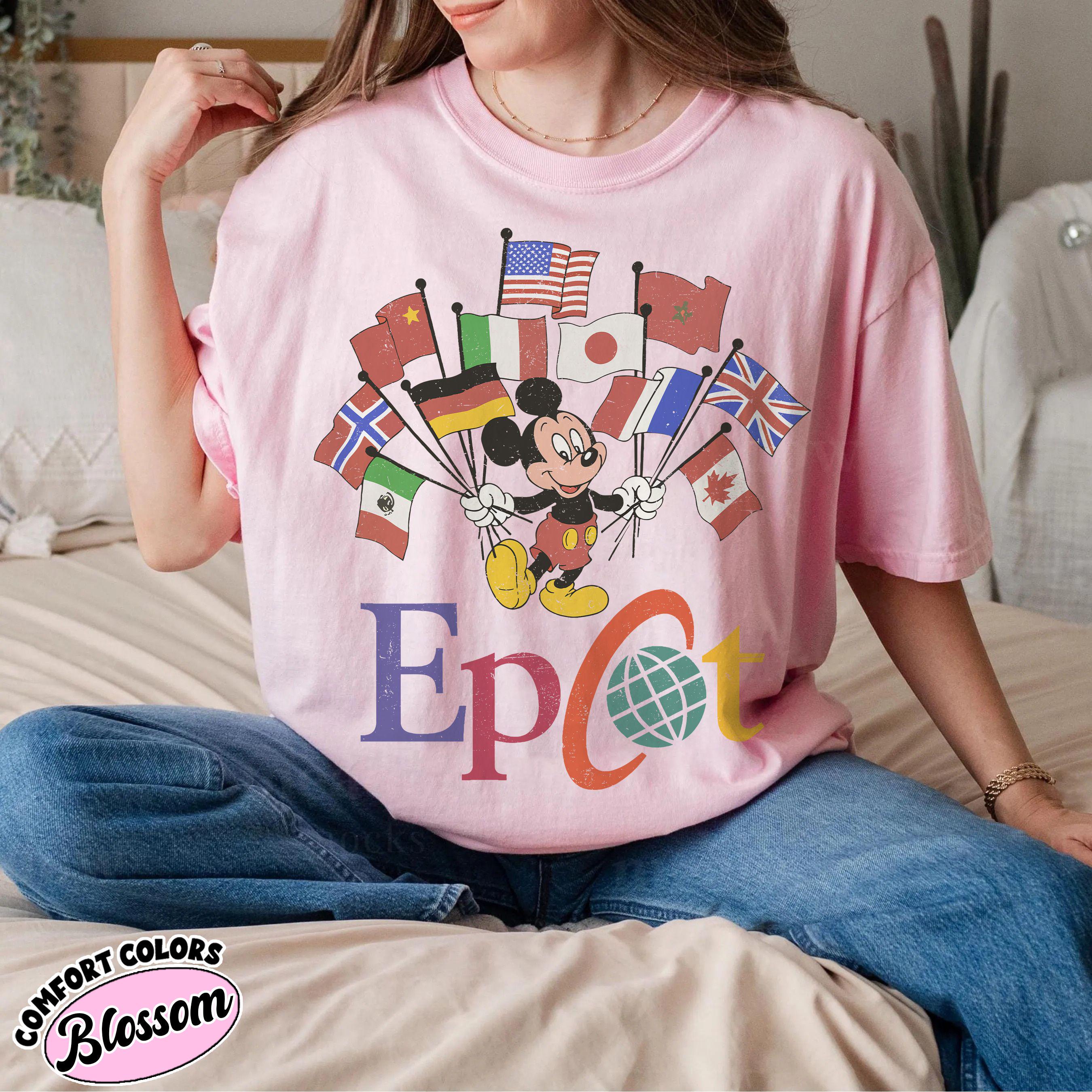Disney Epcot World Tour T-Shirt – Flags of Nations Vintage Style Tee