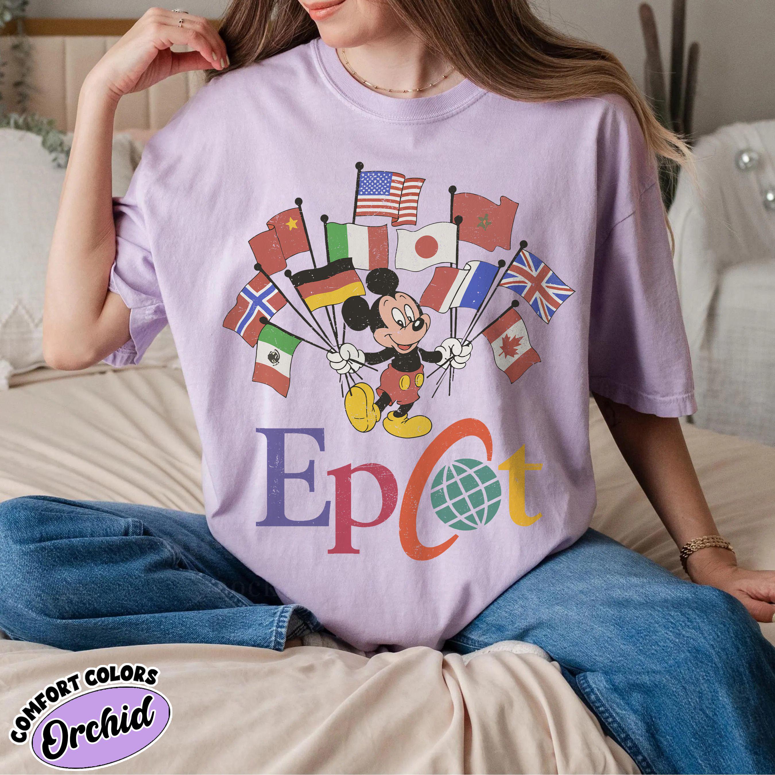 Disney Epcot World Tour T-Shirt – Flags of Nations Vintage Style Tee