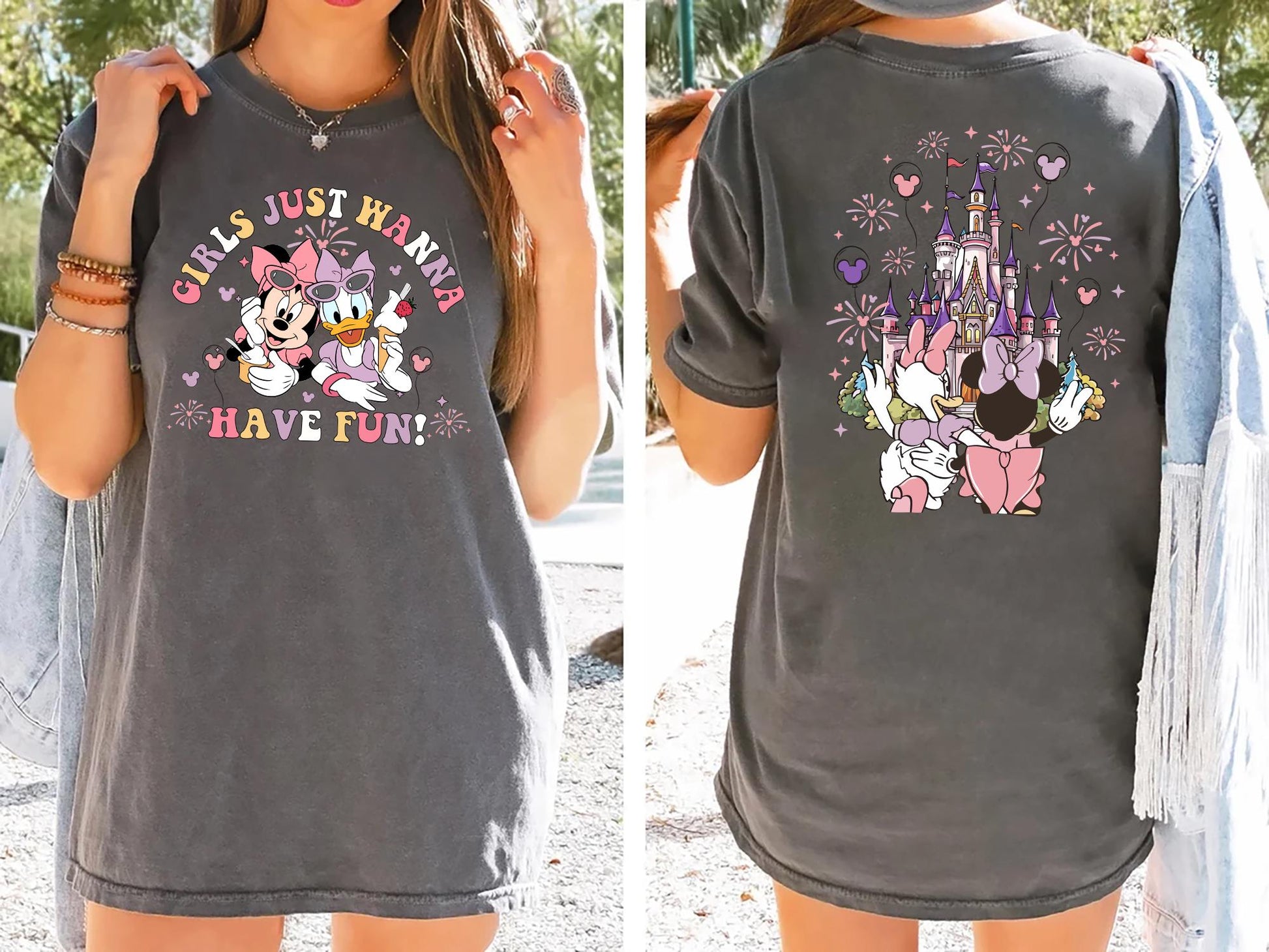 Girls Just Wanna Have Fun Graphic Shirt – Cute Besties Tee, Summer Vacation Matching T-Shirt