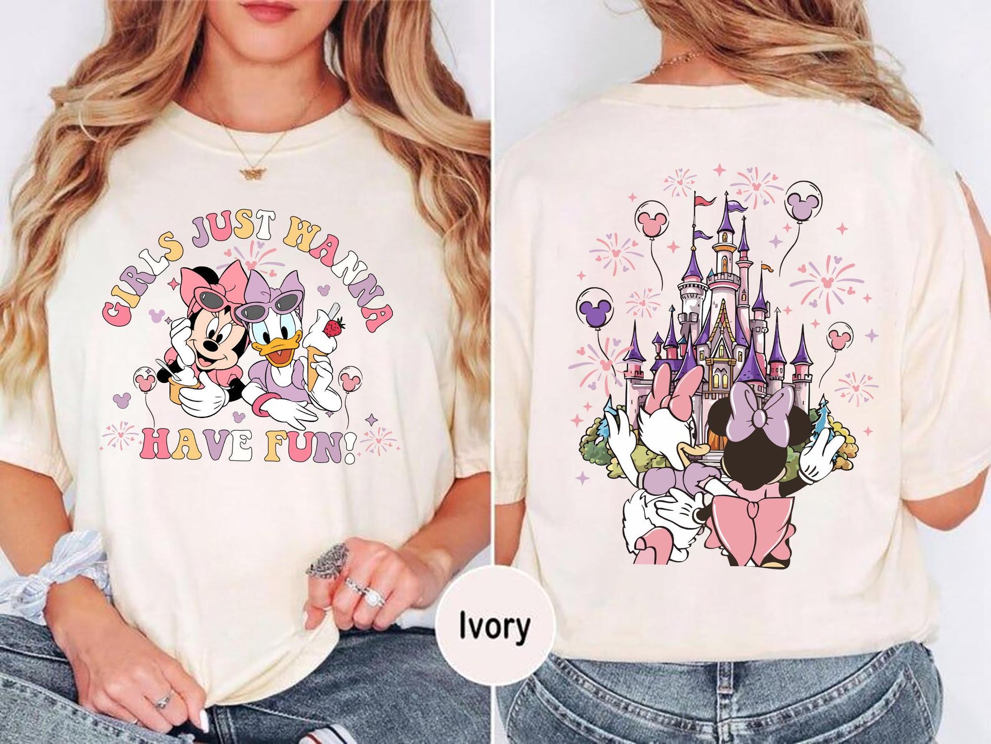 Girls Just Wanna Have Fun Graphic Shirt – Cute Besties Tee, Summer Vacation Matching T-Shirt