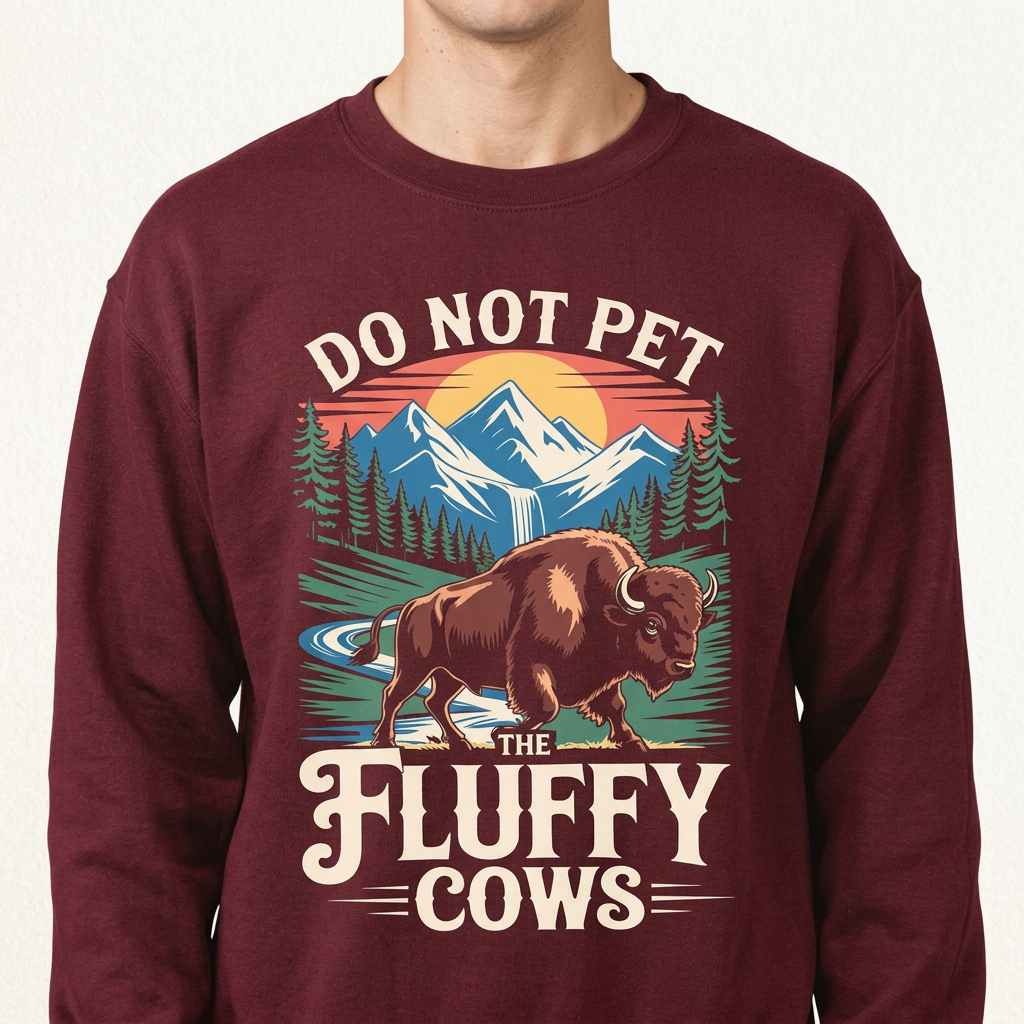 Do Not Pet the Fluffy Cows Shirt – Funny Buffalo Hiking Graphic Tee