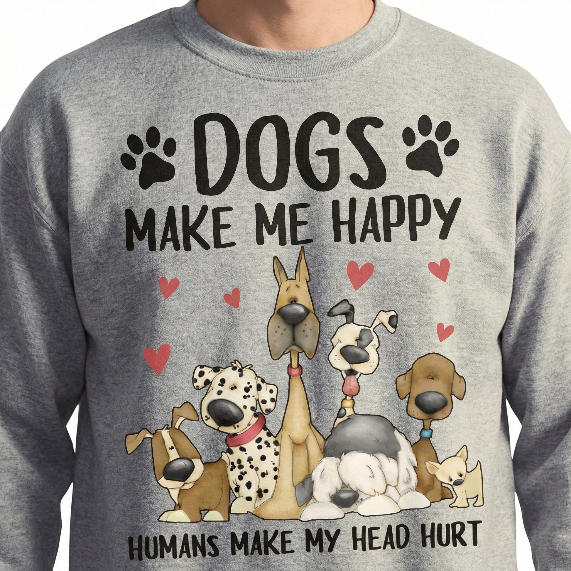 Dogs Make Me Happy Humans Make My Head Hurt T-Shirt - Funny Dog Lover Graphic Tee - Schnauzer Gift for Mom