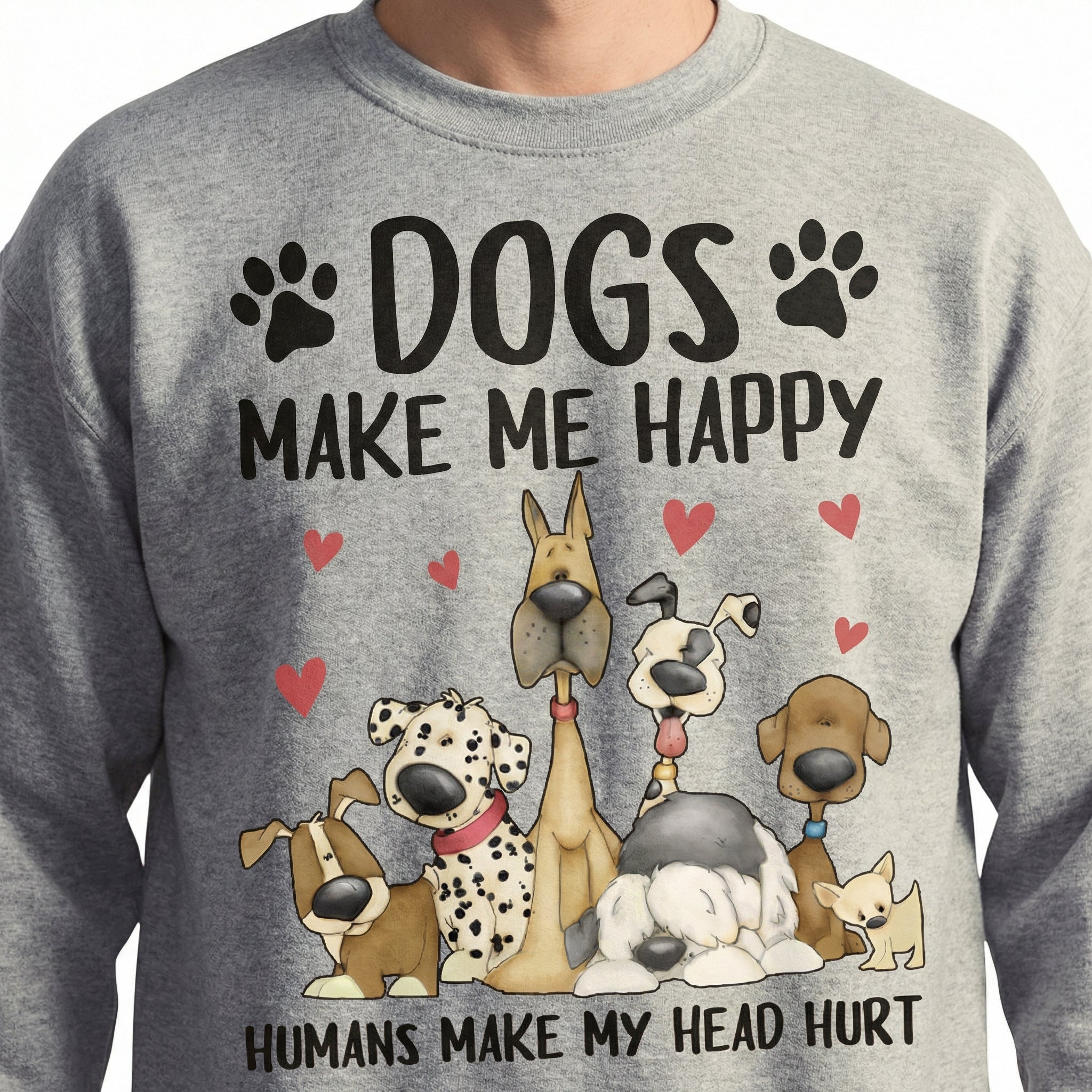 Dogs Make Me Happy Humans Make My Head Hurt T-Shirt - Funny Dog Lover Graphic Tee - Schnauzer Gift for Mom