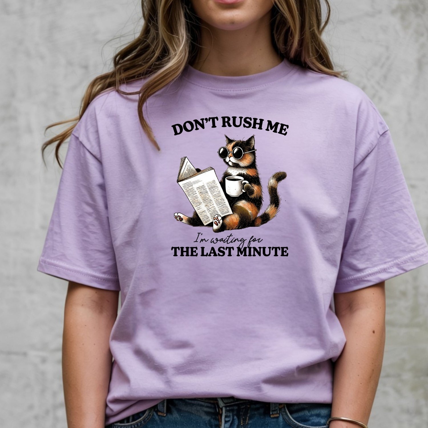 Don't Rush Me The Last Minute T-Shirt - Funny Cat Sarcastic Graphic Tee