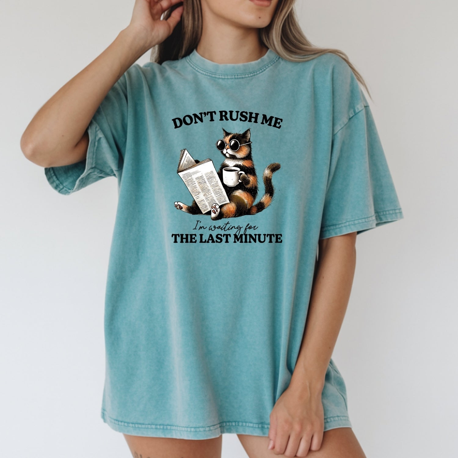 Don't Rush Me The Last Minute T-Shirt - Funny Cat Sarcastic Graphic Tee