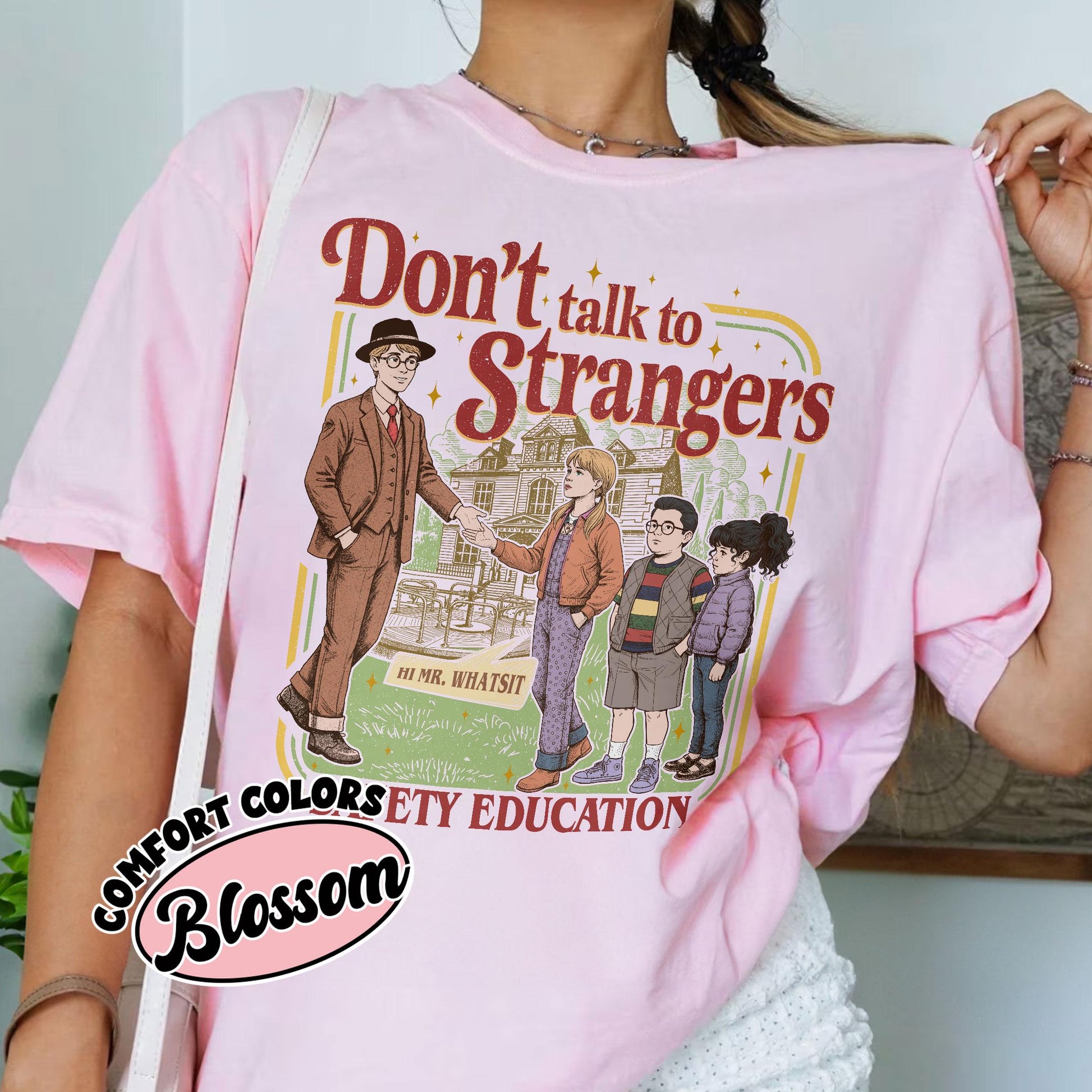 Don’t Talk to Strangers Shirt – Funny Retro Movie-Inspired T-Shirt, Safety Education Tee