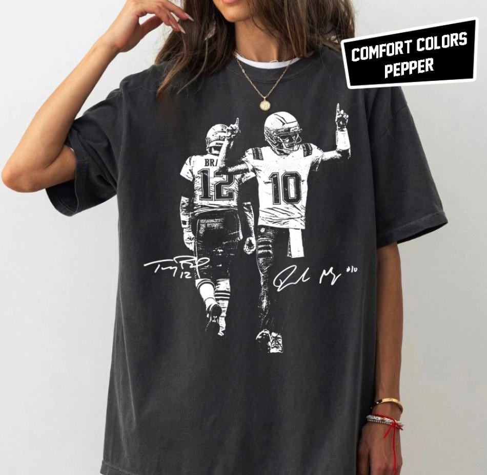 Drake Maye & Tom Vintage Football Game Day Shirt – Y2K Rap Style Graphic Tee for Fans