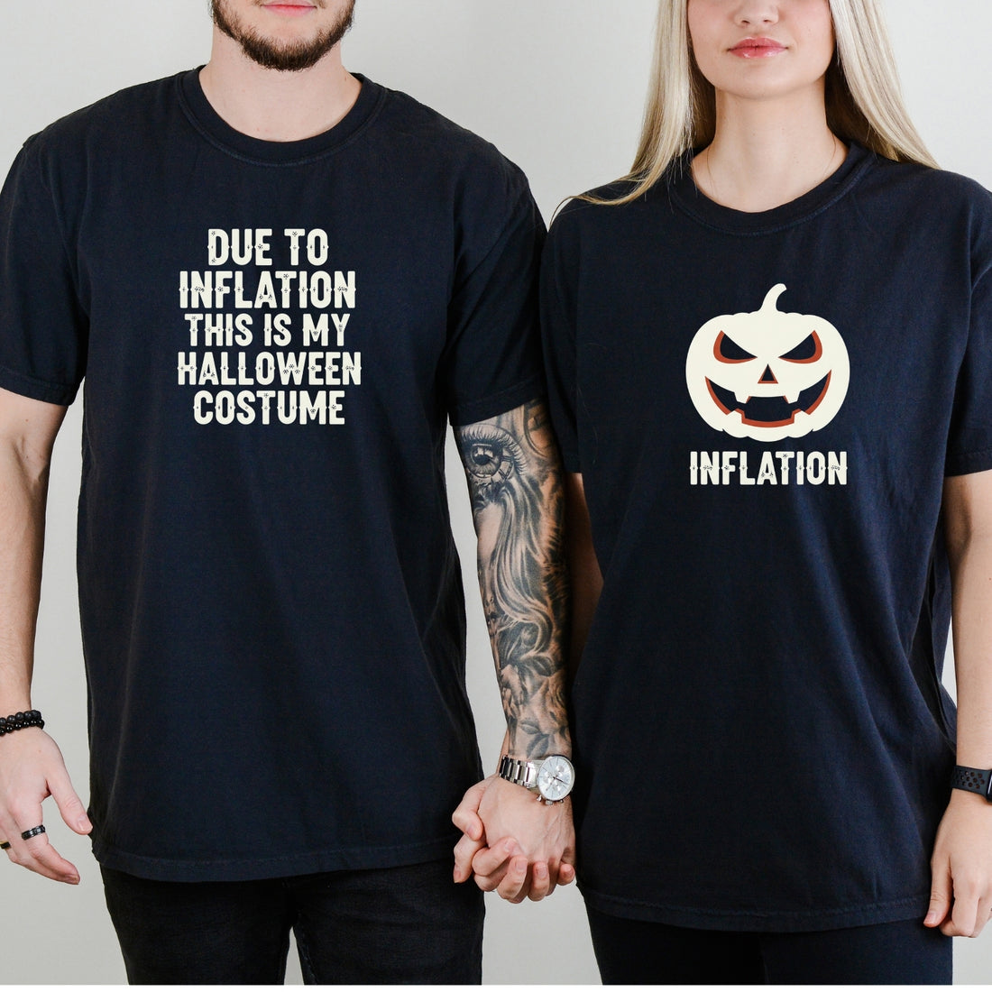 Due to Inflation This is My Halloween Costume Matching T-Shirts For Couples