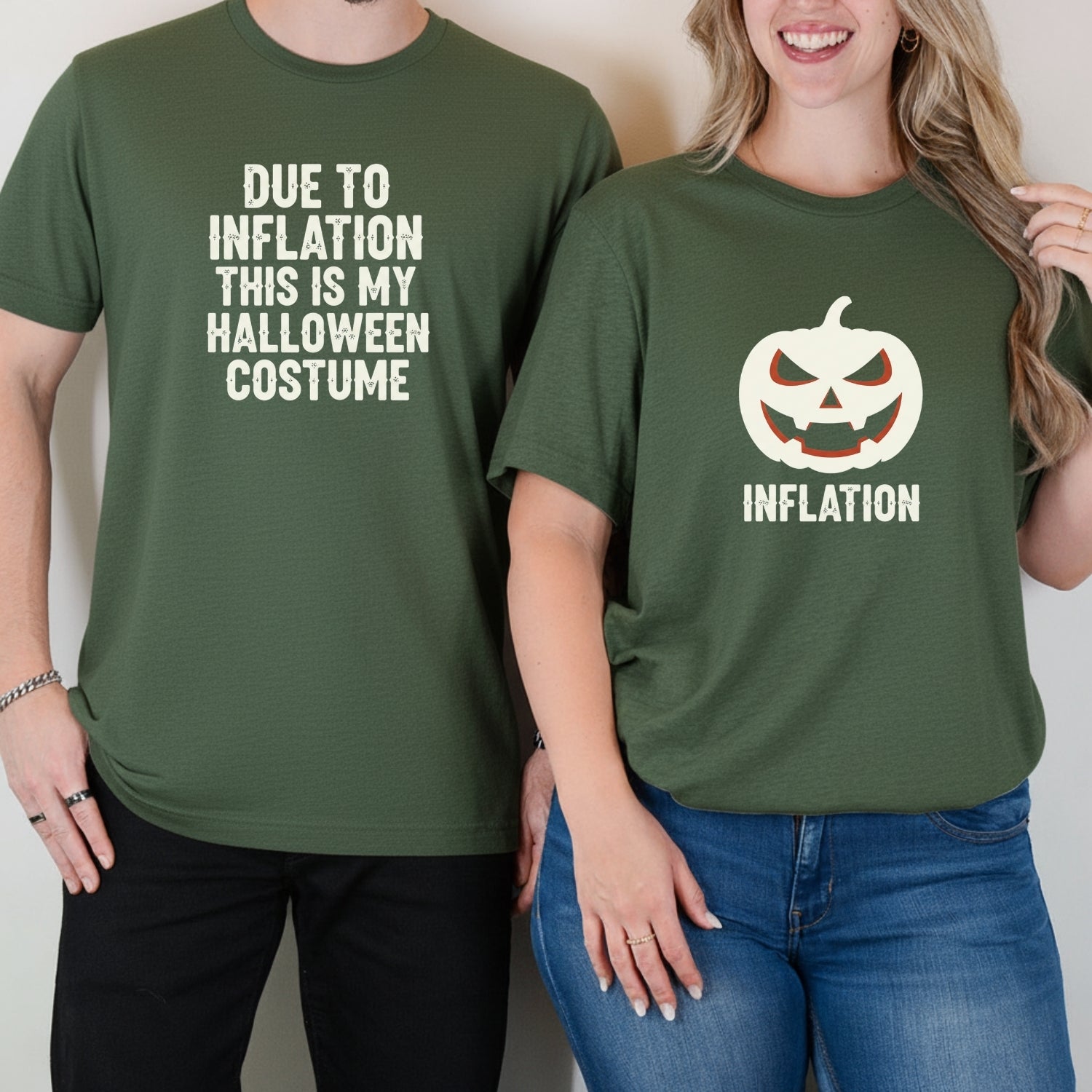 Due to Inflation This is My Halloween Costume Matching T-Shirts For Couples