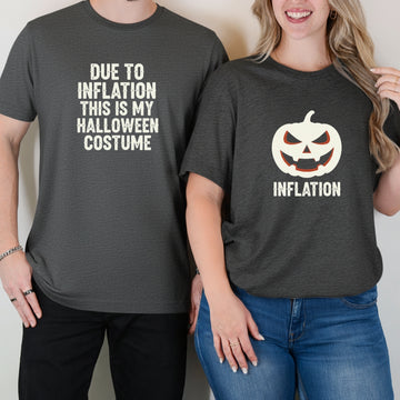 Due to Inflation This is My Halloween Costume Matching T-Shirts For Couples