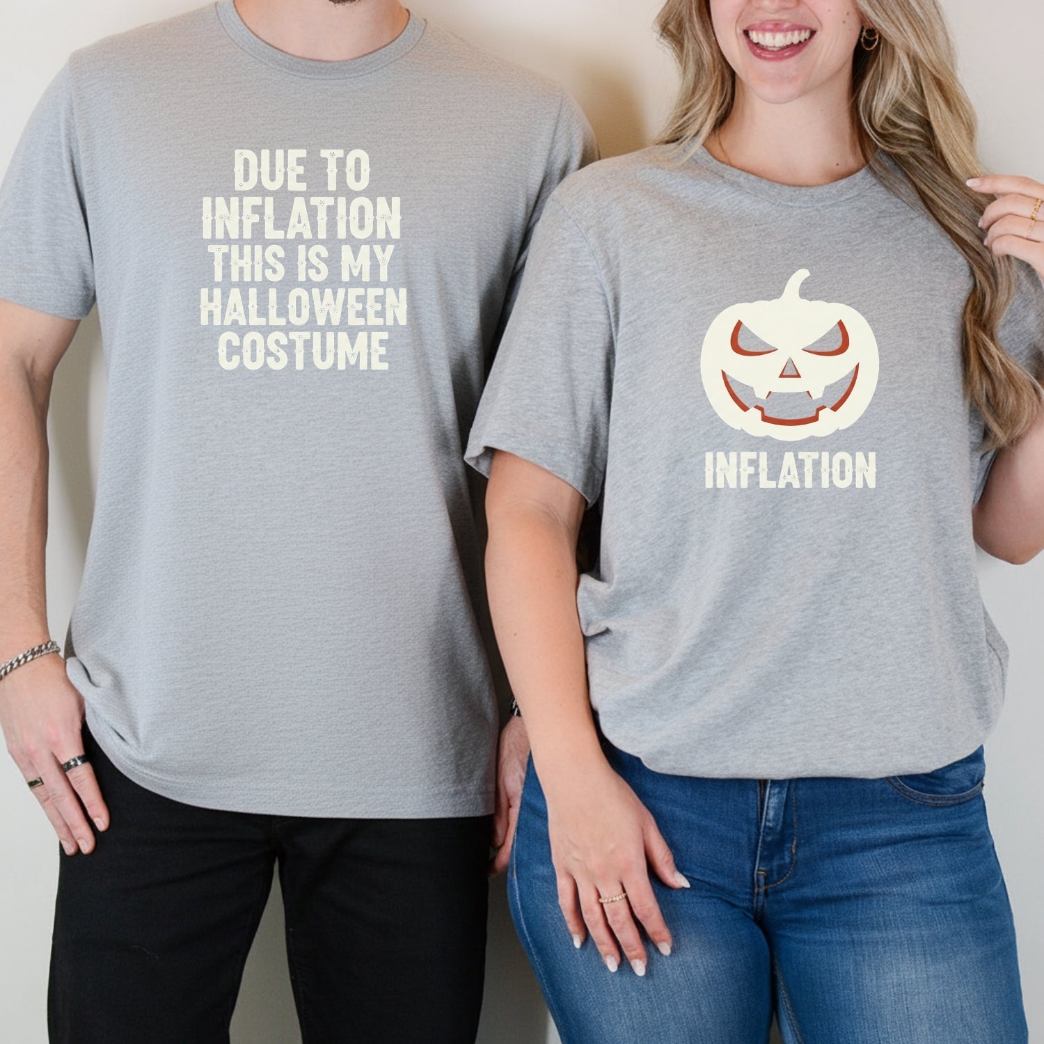 Due to Inflation This is My Halloween Costume Matching T-Shirts For Couples