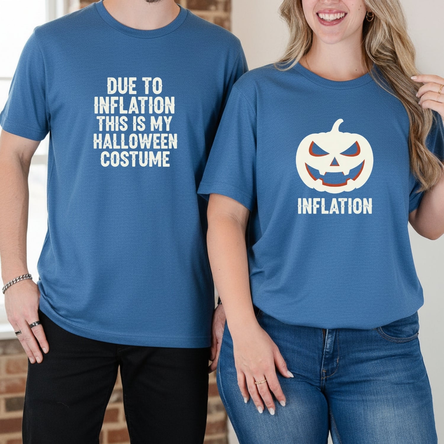 Due to Inflation This is My Halloween Costume Matching T-Shirts For Couples