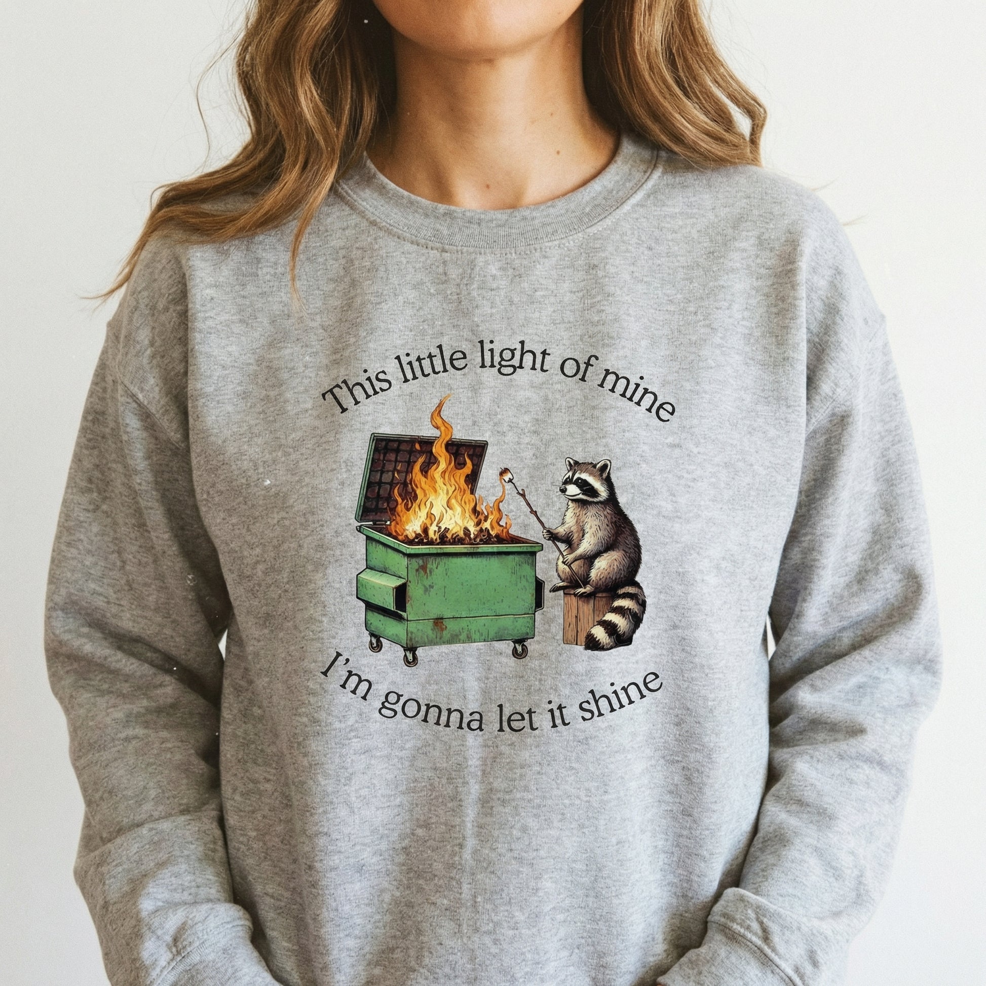Dumpster Fire Raccoon Funny Graphic T-Shirt – Mental Health Humor Tee