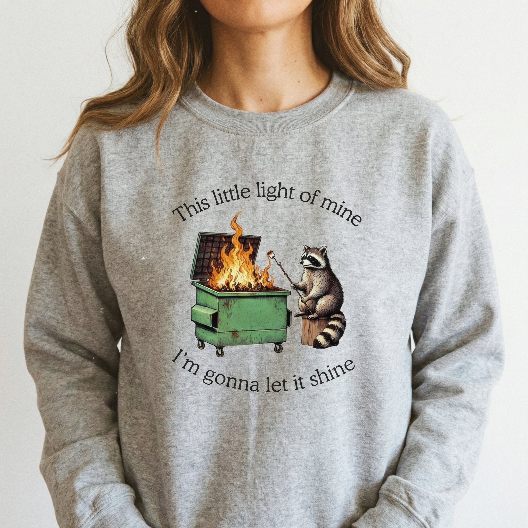 Dumpster Fire Raccoon Funny Graphic T-Shirt – Mental Health Humor Tee