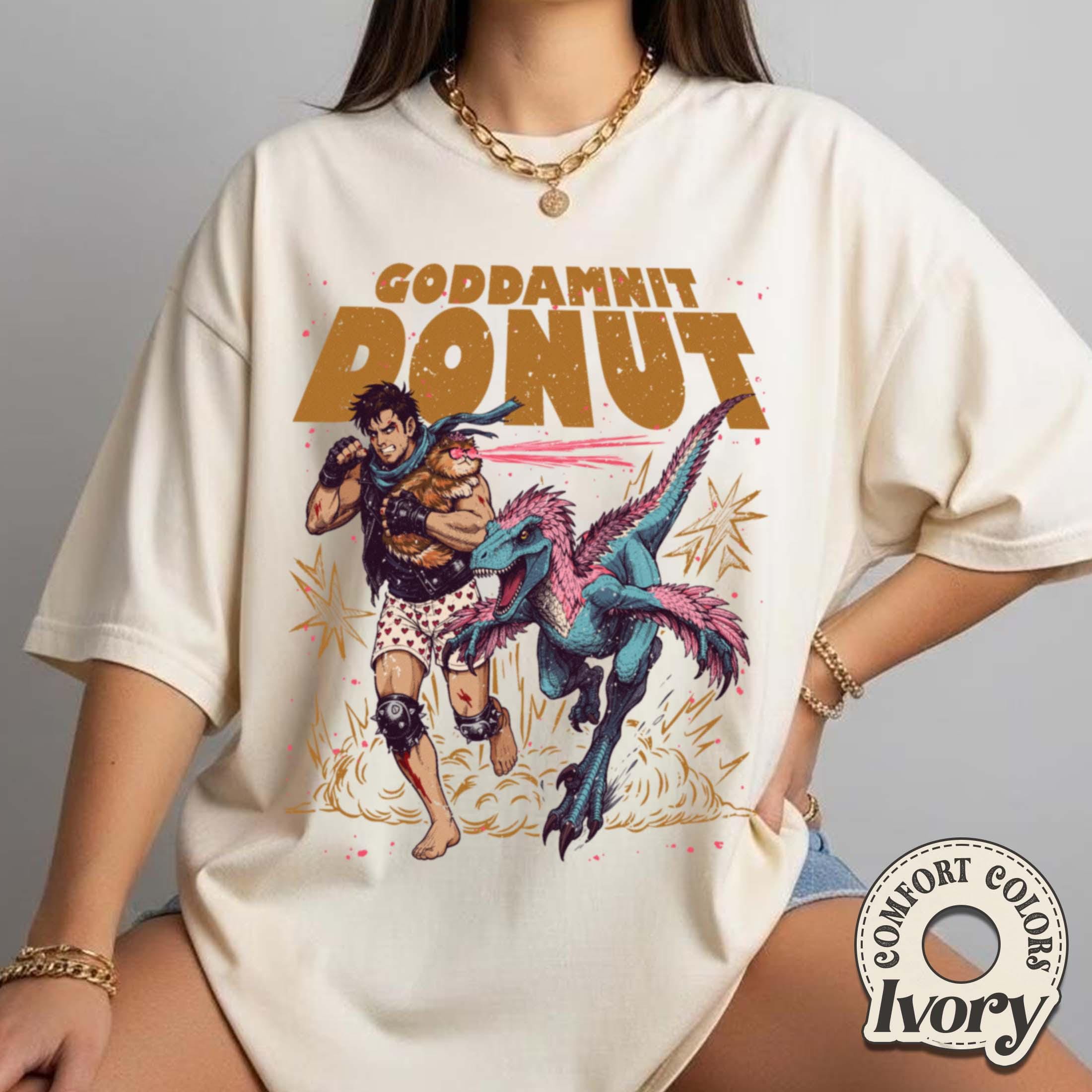 Dungeon Crawler Carl Donut & Mongo T-Shirt – Funny Sci-Fi Gamer Graphic Tee