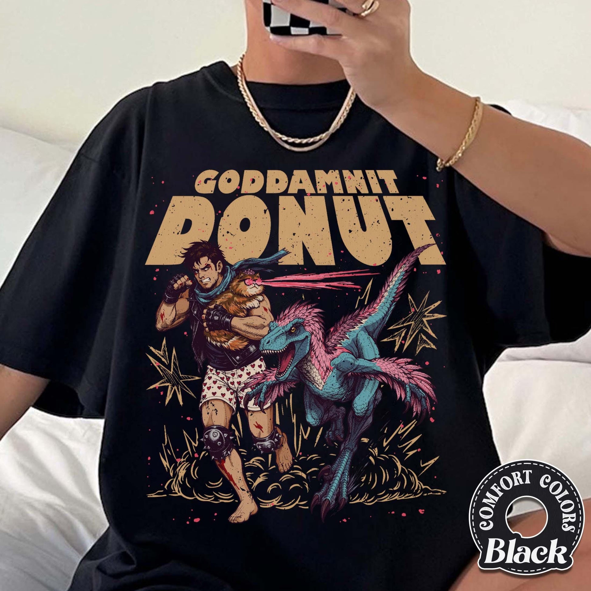 Dungeon Crawler Carl Donut & Mongo T-Shirt – Funny Sci-Fi Gamer Graphic Tee