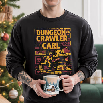 Dungeon Crawler Carl New Achievement Graphic Sweatshirt – Gamer Fan Apparel