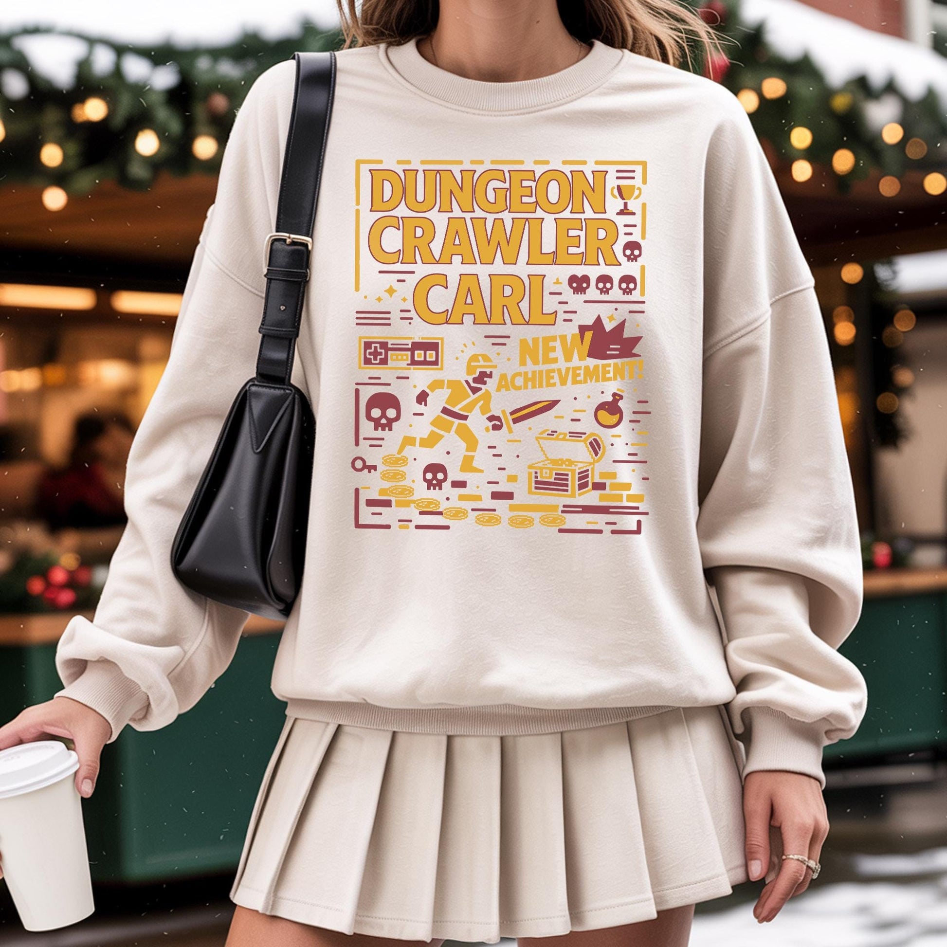 Dungeon Crawler Carl New Achievement Graphic Sweatshirt – Gamer Fan Apparel