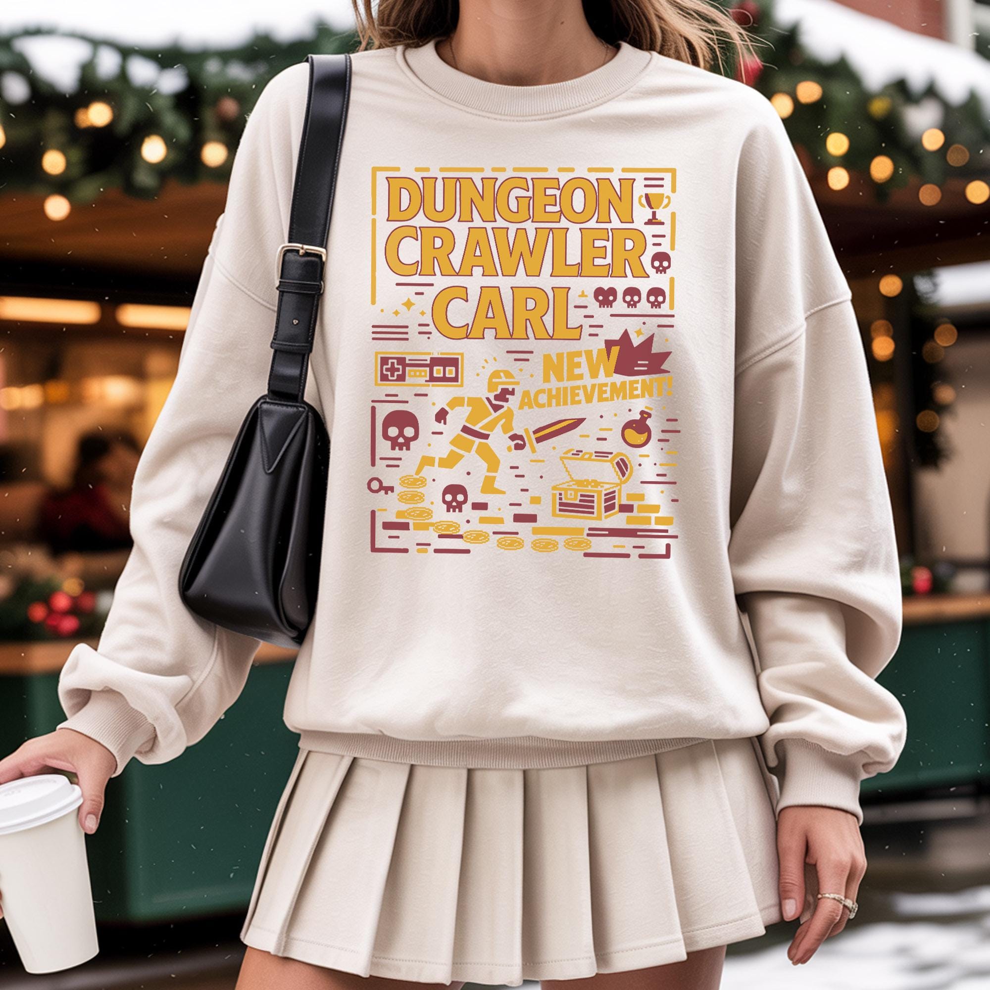 Dungeon Crawler Carl New Achievement Graphic Sweatshirt – Gamer Fan Apparel