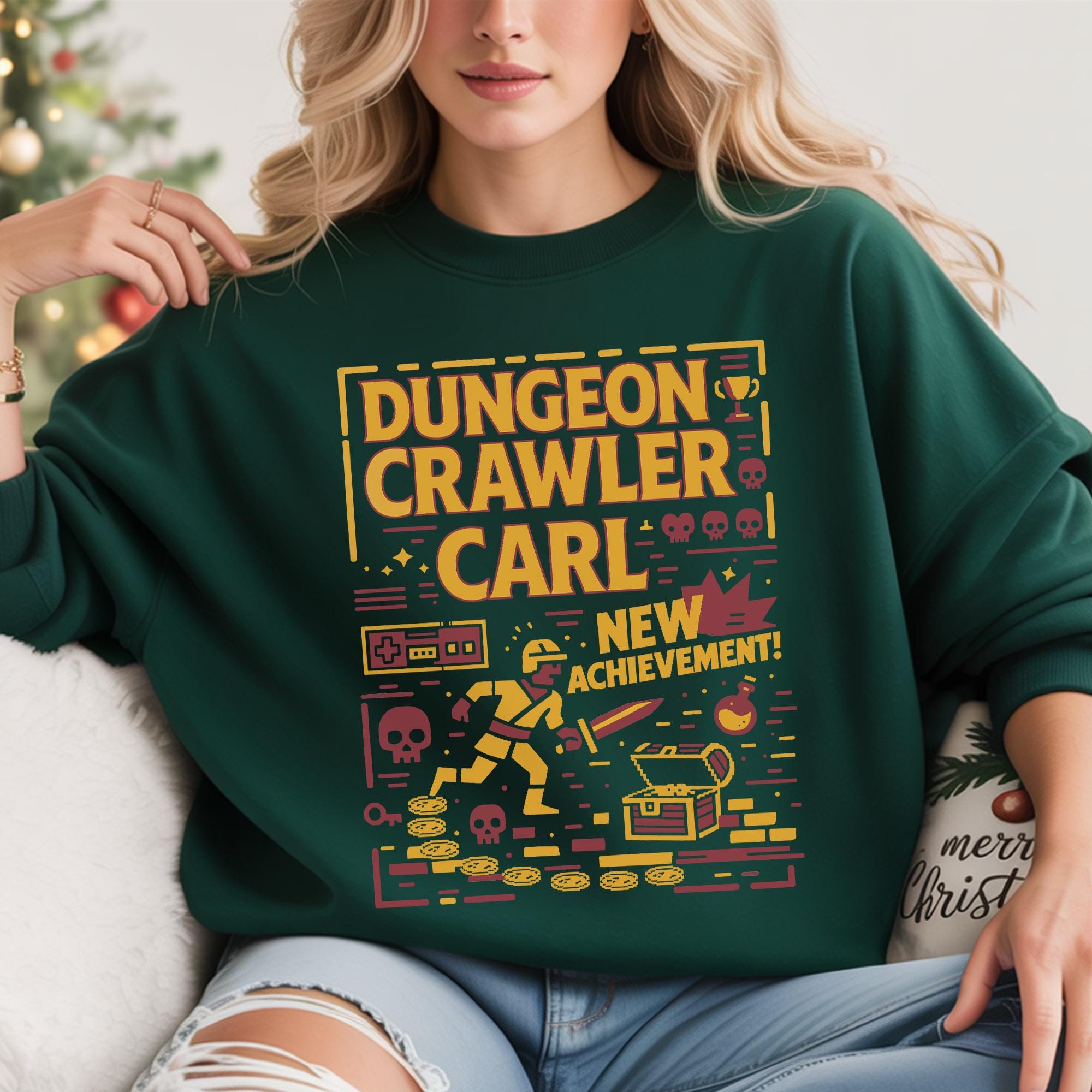 Dungeon Crawler Carl New Achievement Graphic Sweatshirt – Gamer Fan Apparel