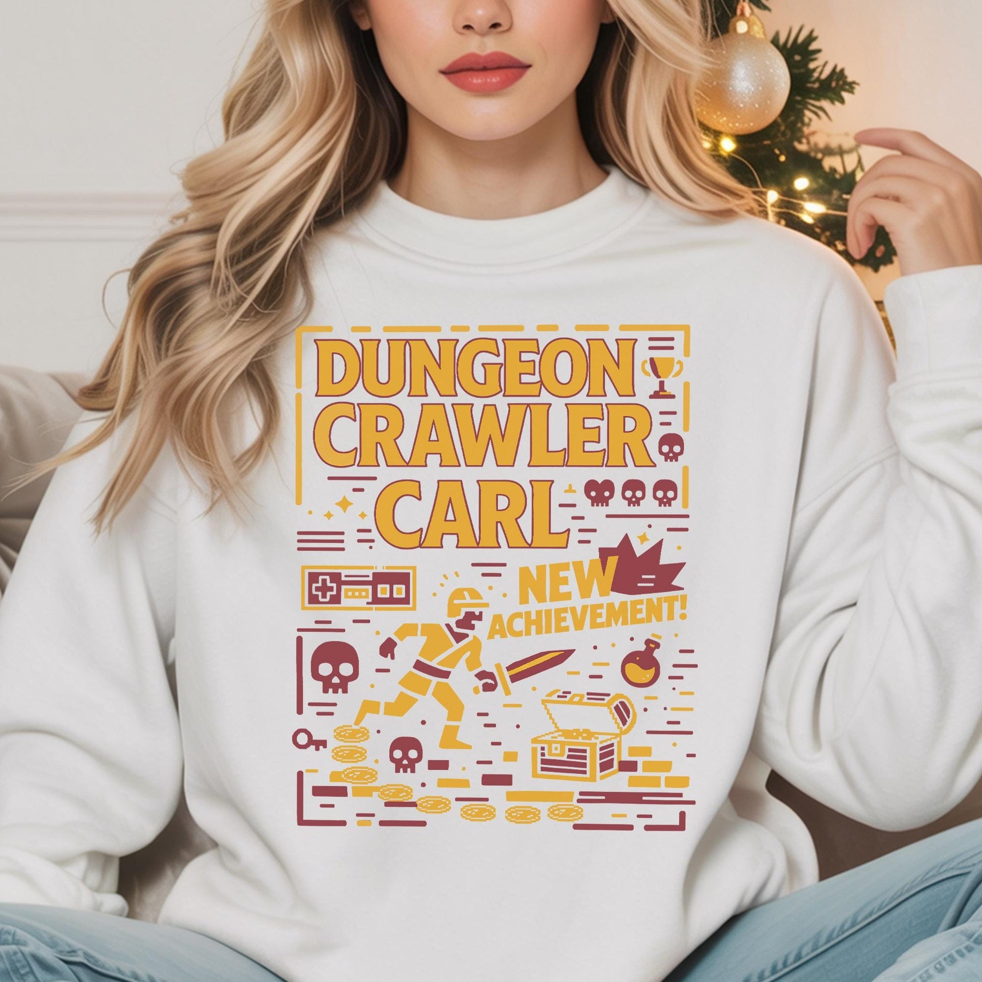 Dungeon Crawler Carl New Achievement Graphic Sweatshirt – Gamer Fan Apparel