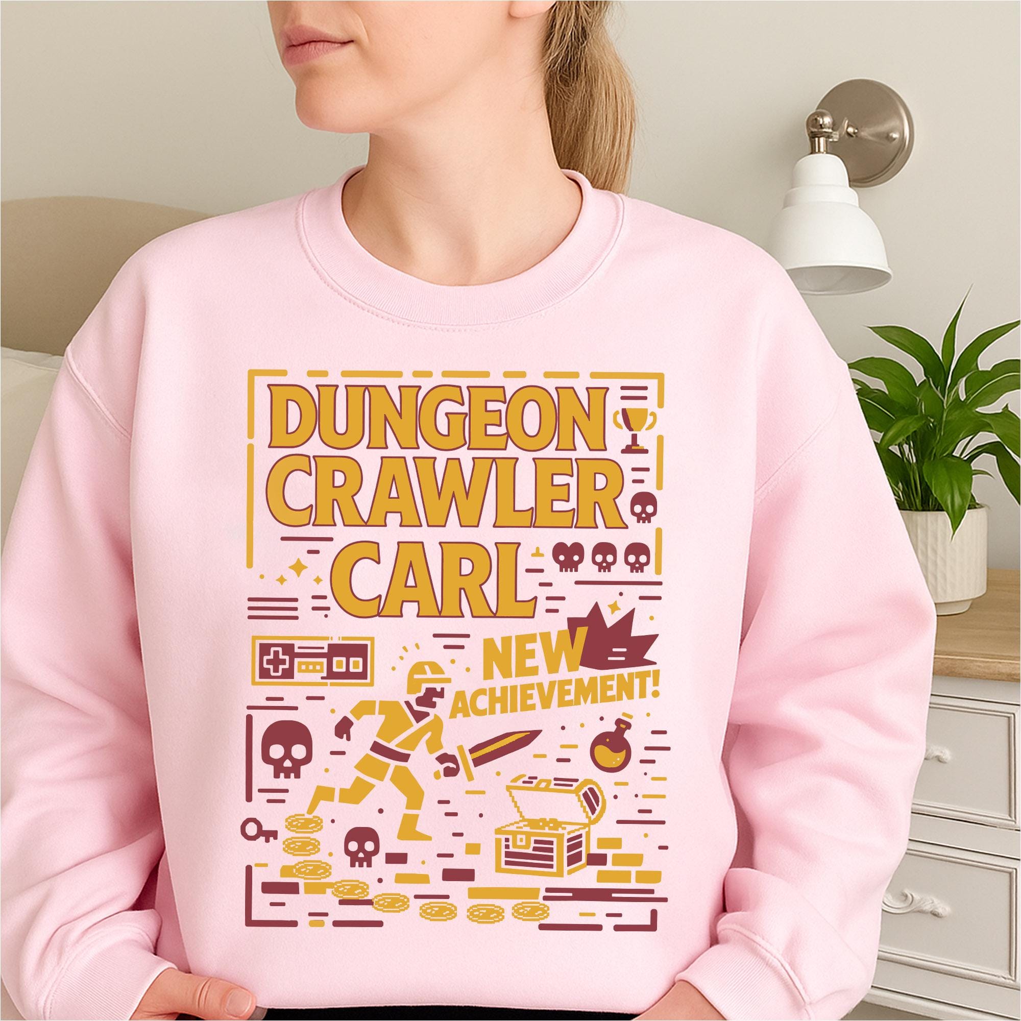 Dungeon Crawler Carl New Achievement Graphic Sweatshirt – Gamer Fan Apparel