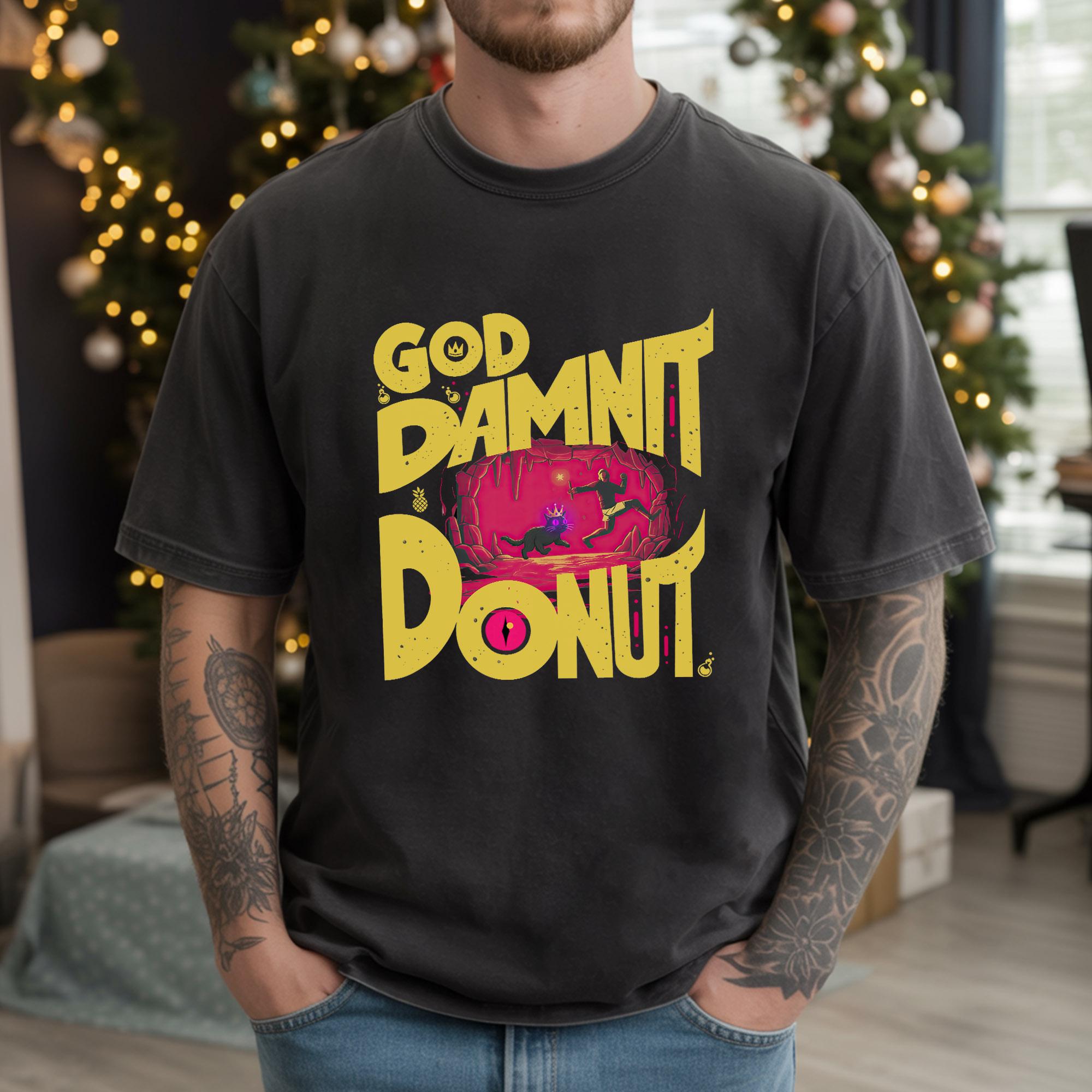 Dungeon Crawler Carl Vintage Shirt – God Damn It Donut Tee – Funny Sci-Fi Fantasy Book Lover Gift