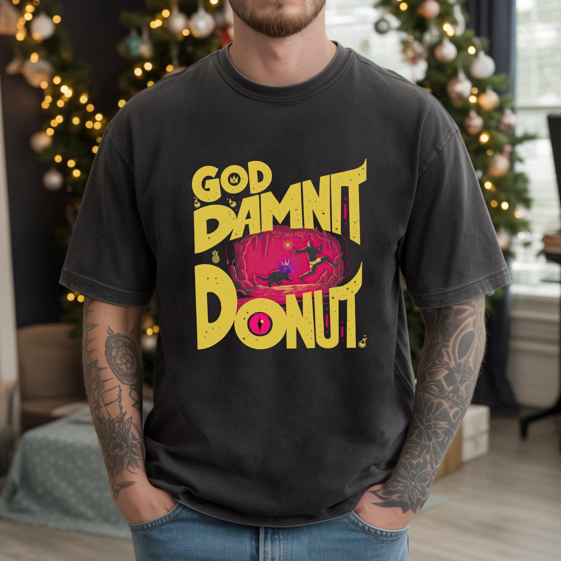 Dungeon Crawler Carl Vintage Shirt – God Damn It Donut Tee – Funny Sci-Fi Fantasy Book Lover Gift