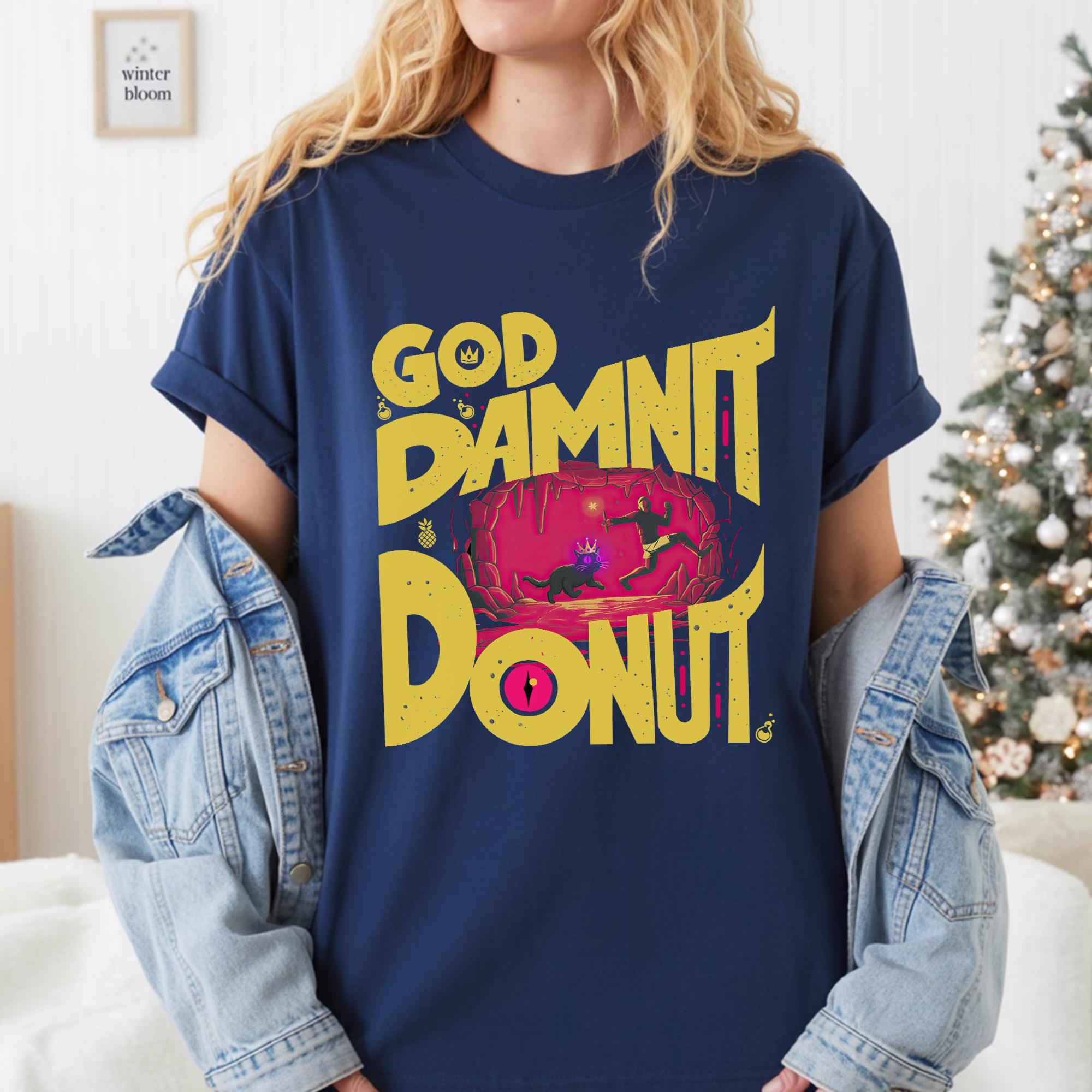 Dungeon Crawler Carl Vintage Shirt – God Damn It Donut Tee – Funny Sci-Fi Fantasy Book Lover Gift