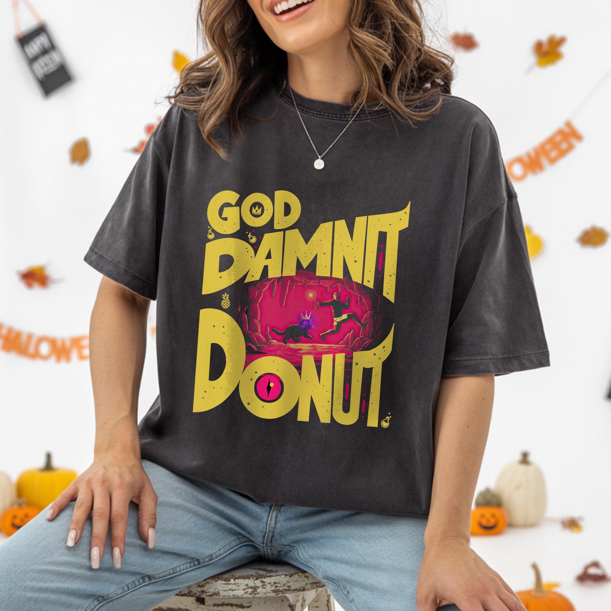 Dungeon Crawler Carl Vintage Shirt – God Damn It Donut Tee – Funny Sci-Fi Fantasy Book Lover Gift