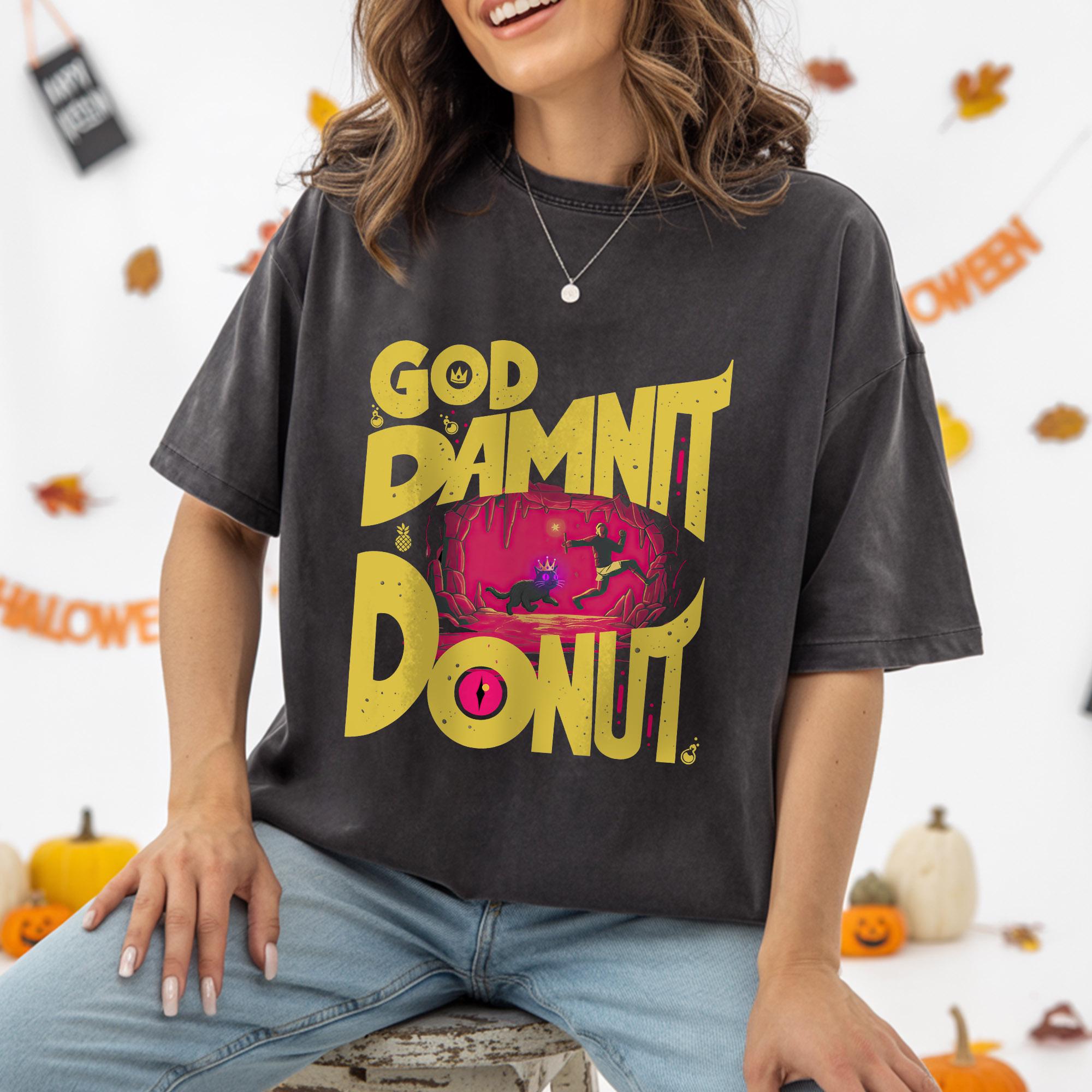 Dungeon Crawler Carl Vintage Shirt – God Damn It Donut Tee – Funny Sci-Fi Fantasy Book Lover Gift