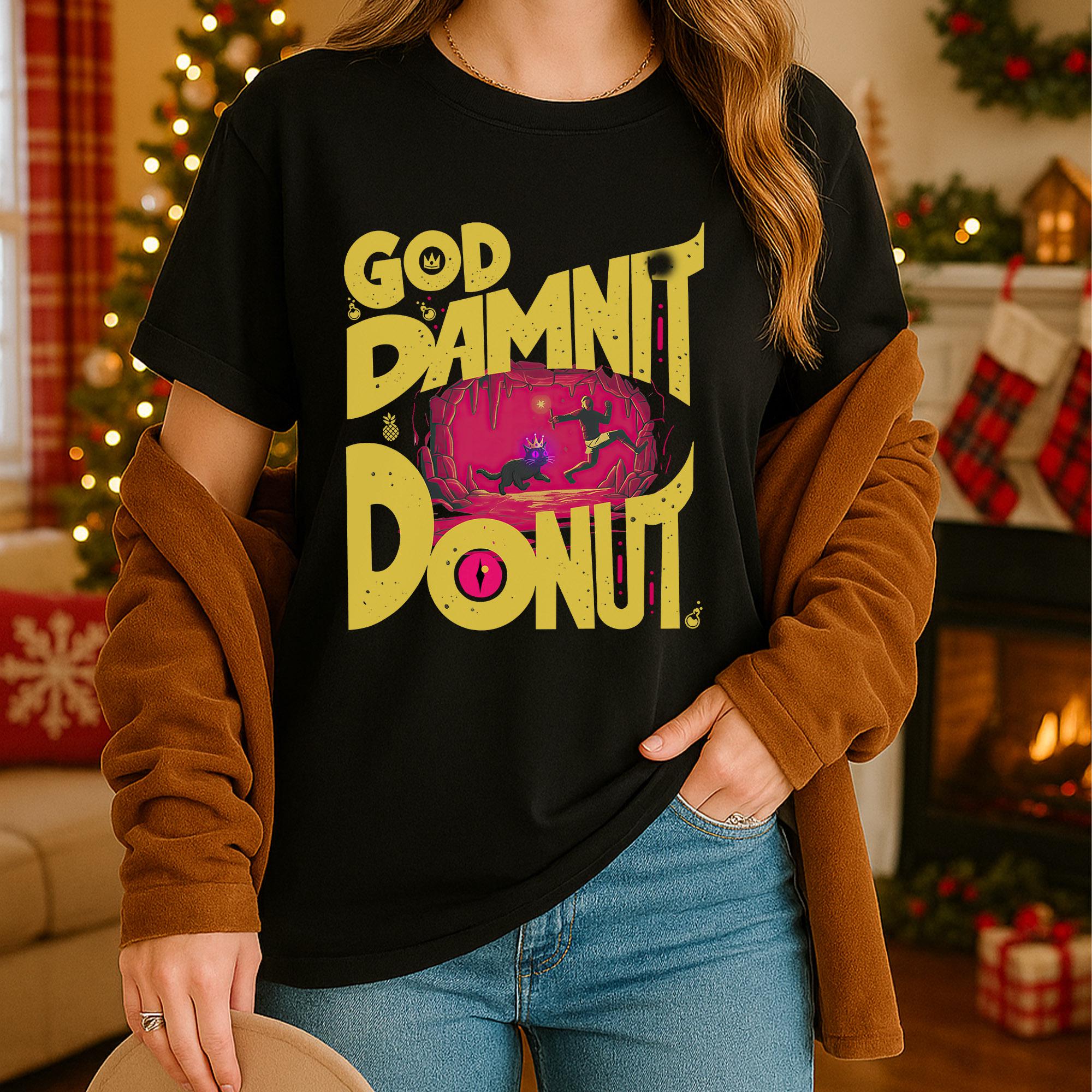 Dungeon Crawler Carl Vintage Shirt – God Damn It Donut Tee – Funny Sci-Fi Fantasy Book Lover Gift