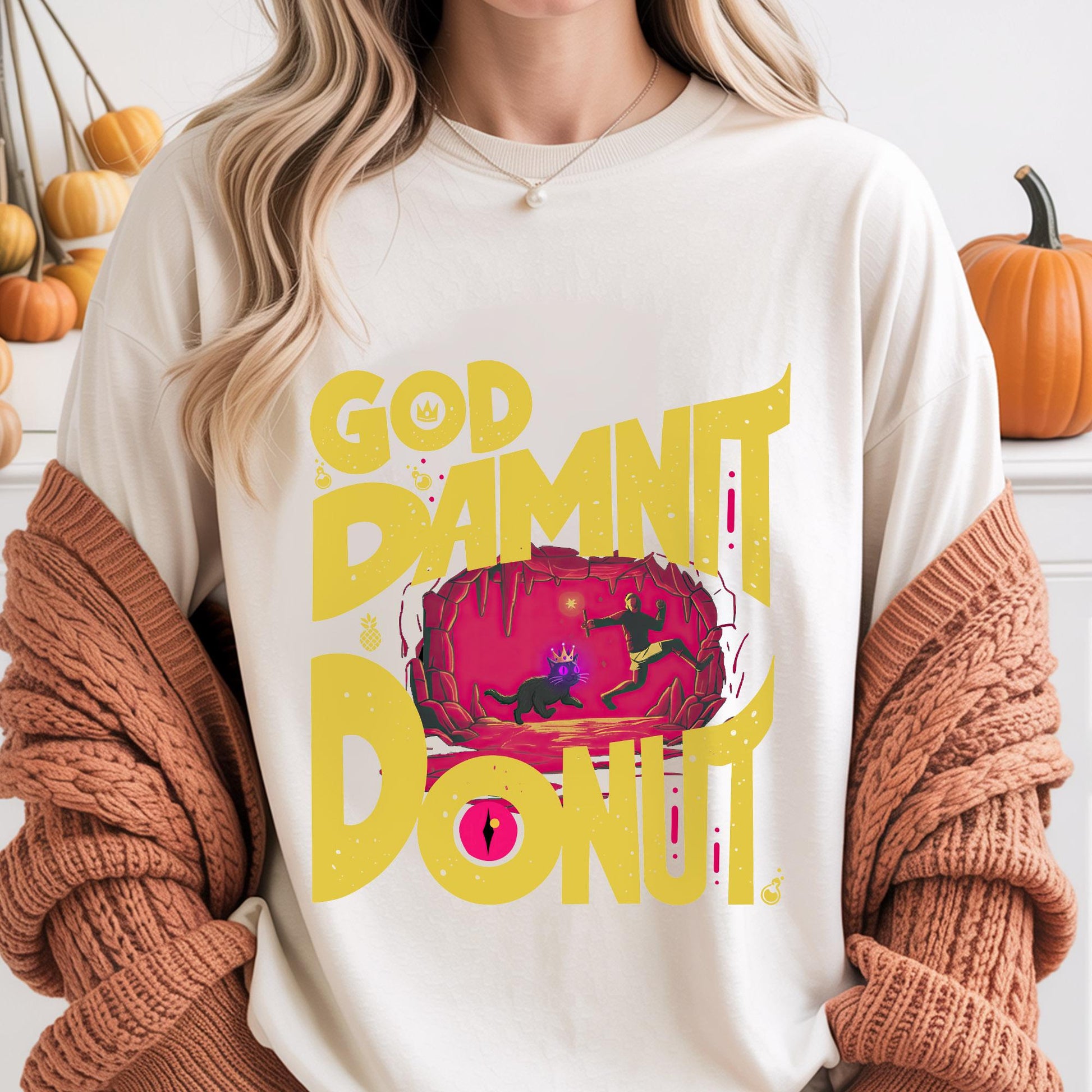 Dungeon Crawler Carl Vintage Shirt – God Damn It Donut Tee – Funny Sci-Fi Fantasy Book Lover Gift