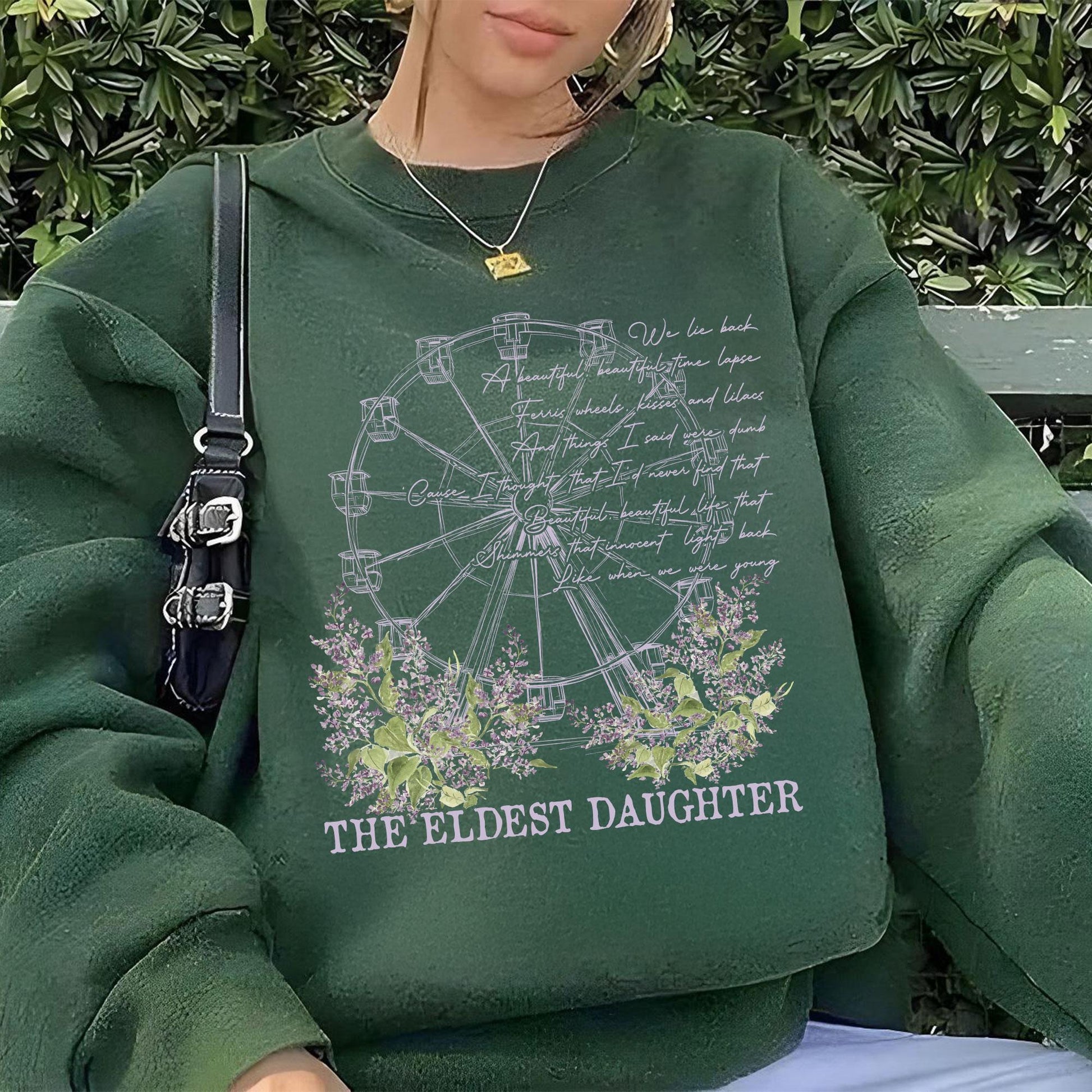 Eldest Daughter Showgirl Shirt – Ferris Wheels Kisses and Lilacs Lyrics Tee – Vintage Graphic Top