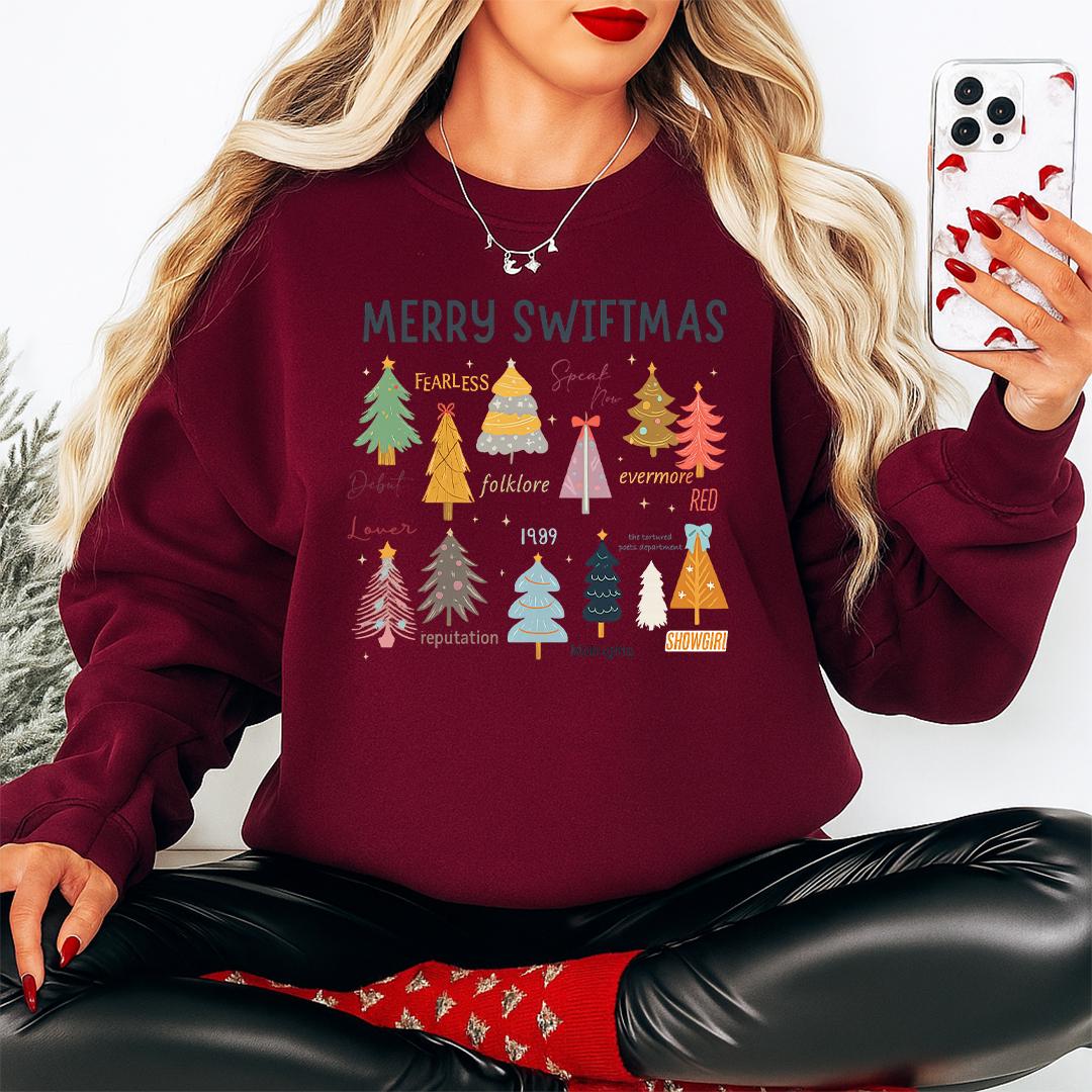 Christmas Tree Eras-Inspired Sweatshirt – Cute Merry S-mas Holiday Crewneck