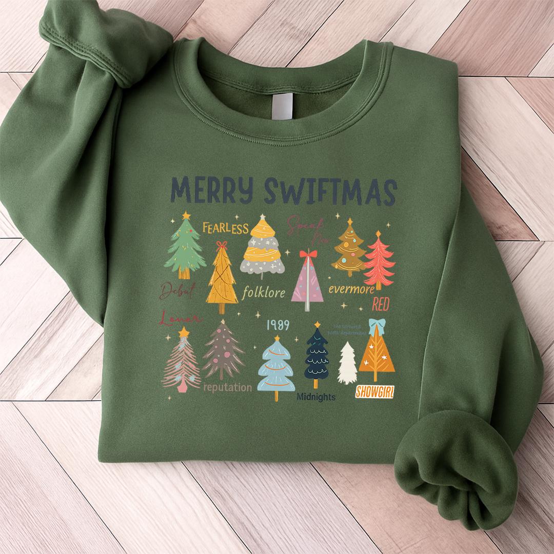 Christmas Tree Eras-Inspired Sweatshirt – Cute Merry S-mas Holiday Crewneck