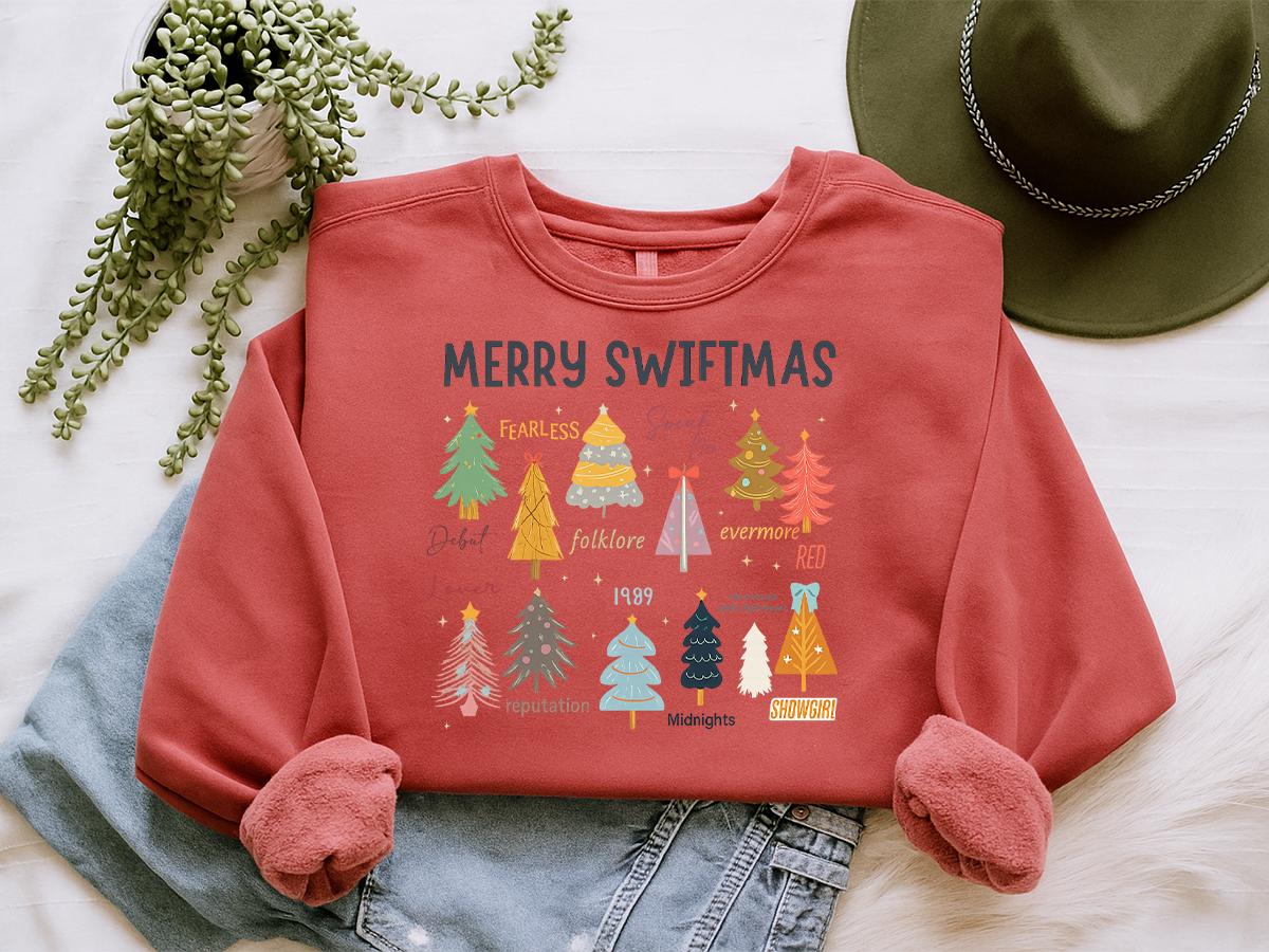 Christmas Tree Eras-Inspired Sweatshirt – Cute Merry S-mas Holiday Crewneck