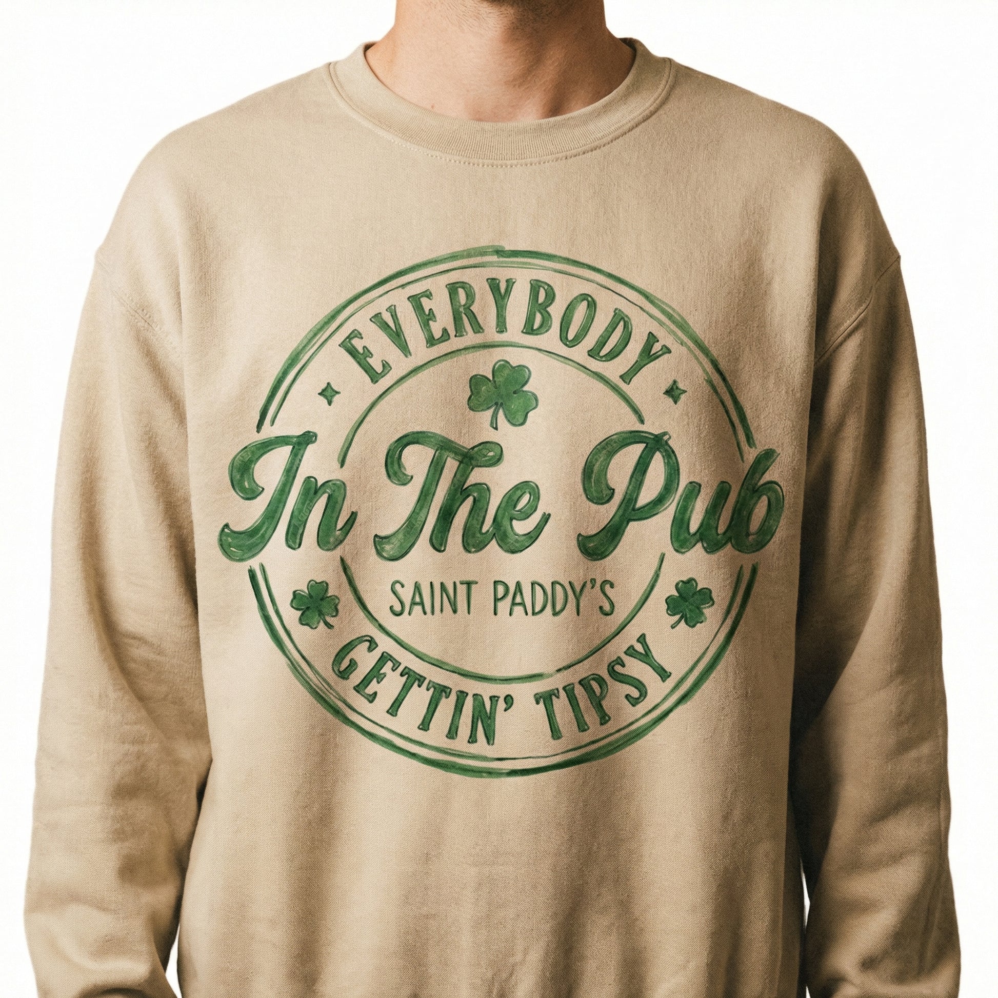 Everybody in the Pub Gettin Tipsy T-Shirt - Funny St Patricks Day Irish Pub Graphic Tee